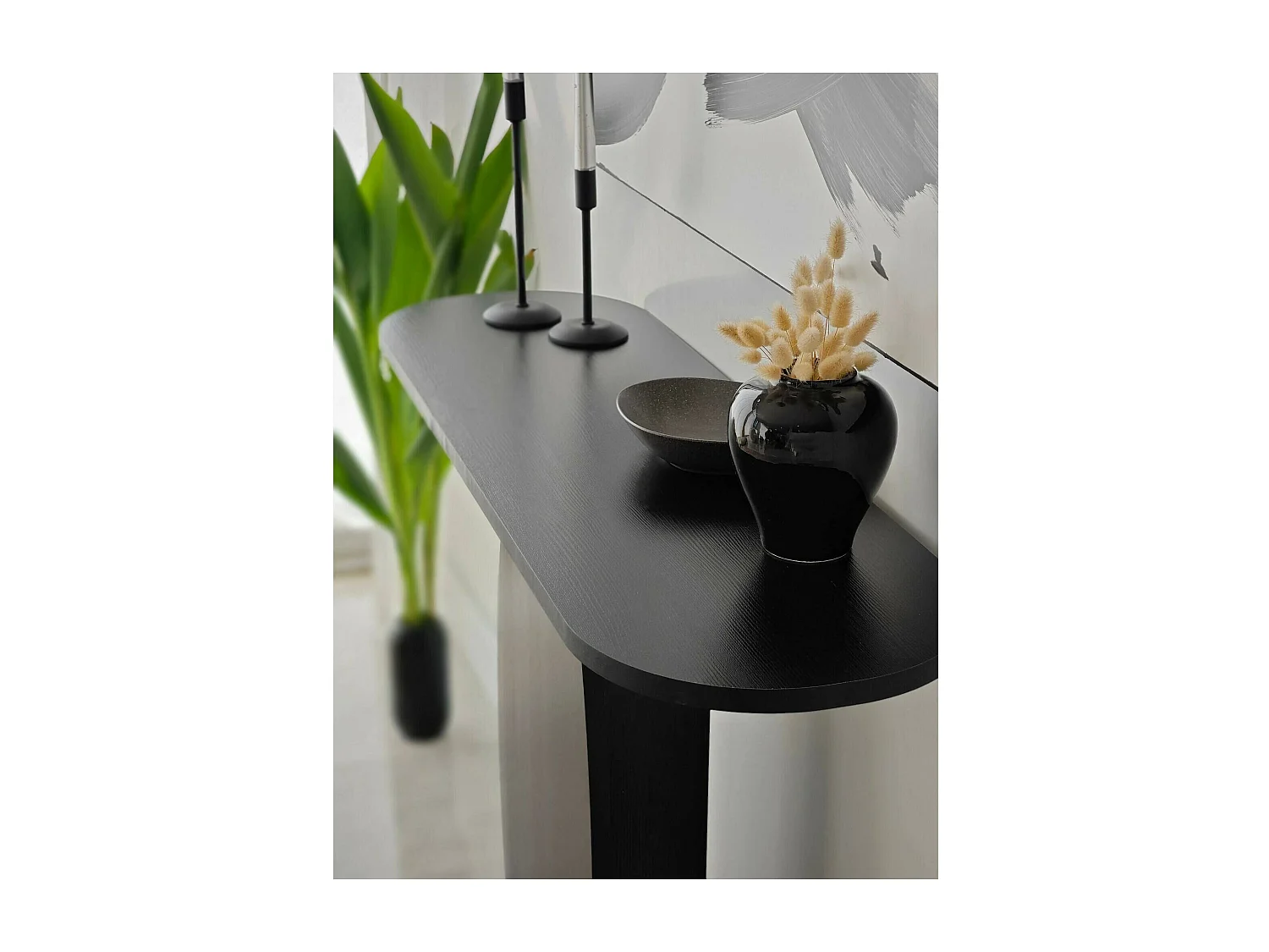 Console Toliman, Table polyvalente, Armoire de rangement, Bureau du couloir, 100x30 h81 cm, Anthracite