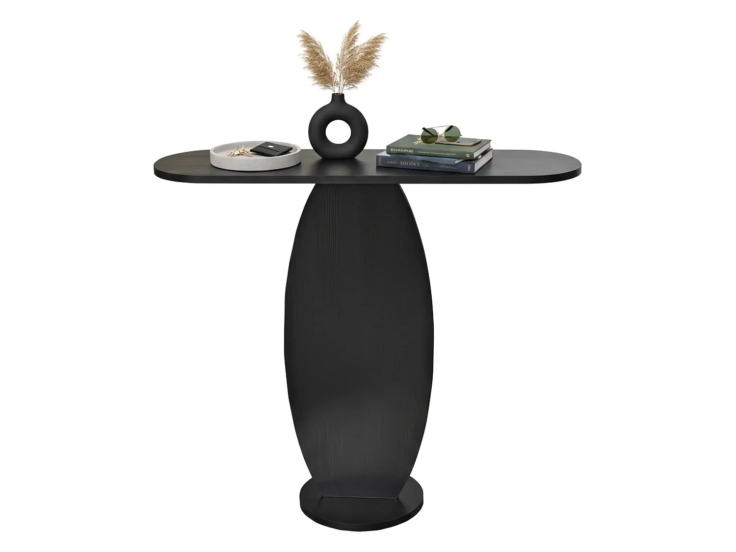 Console Toliman, Table polyvalente, Armoire de rangement, Bureau du couloir, 100x30 h81 cm, Anthracite