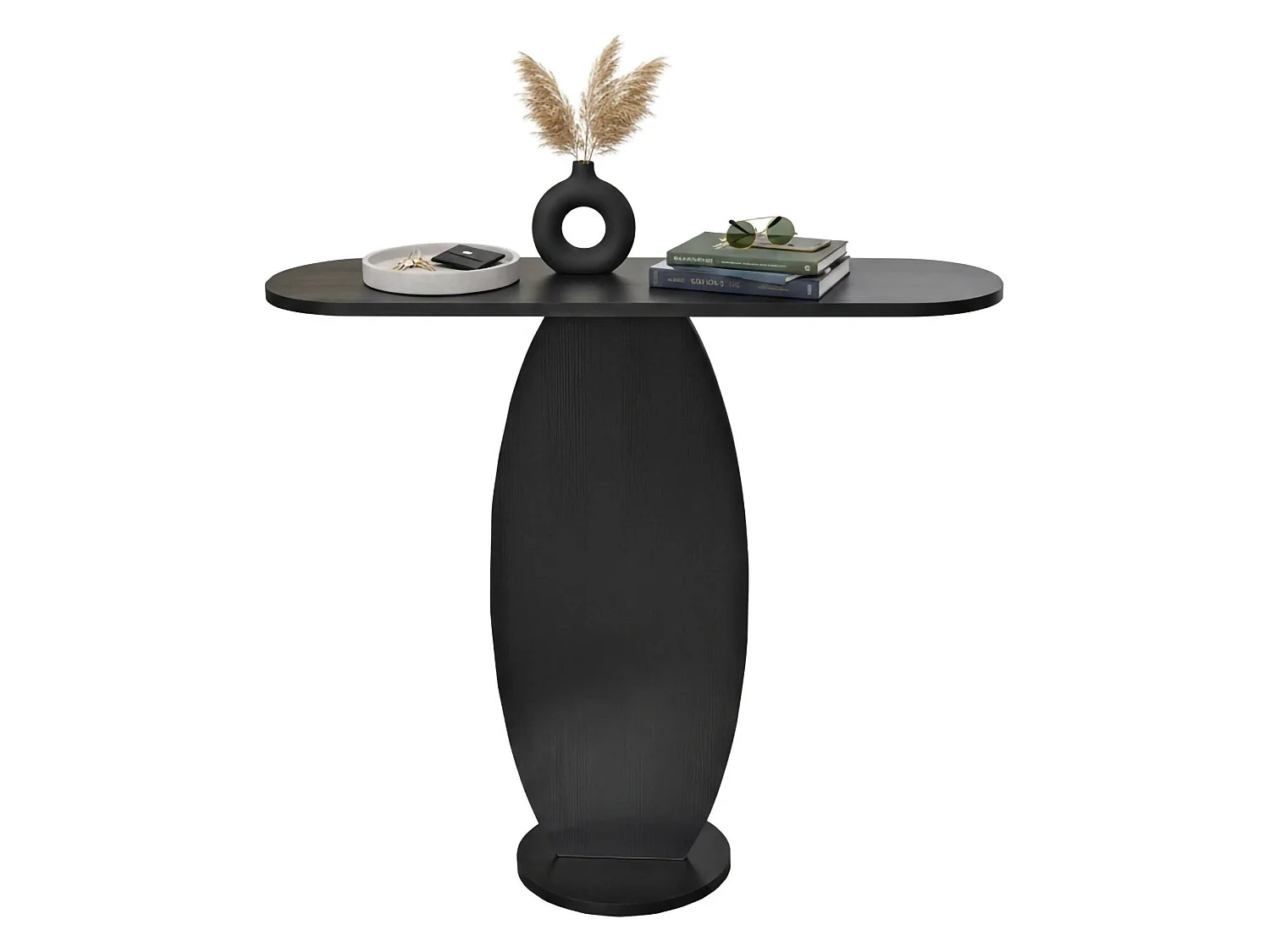 Console Toliman, Table polyvalente, Armoire de rangement, Bureau du couloir, 100x30 h81 cm, Anthracite