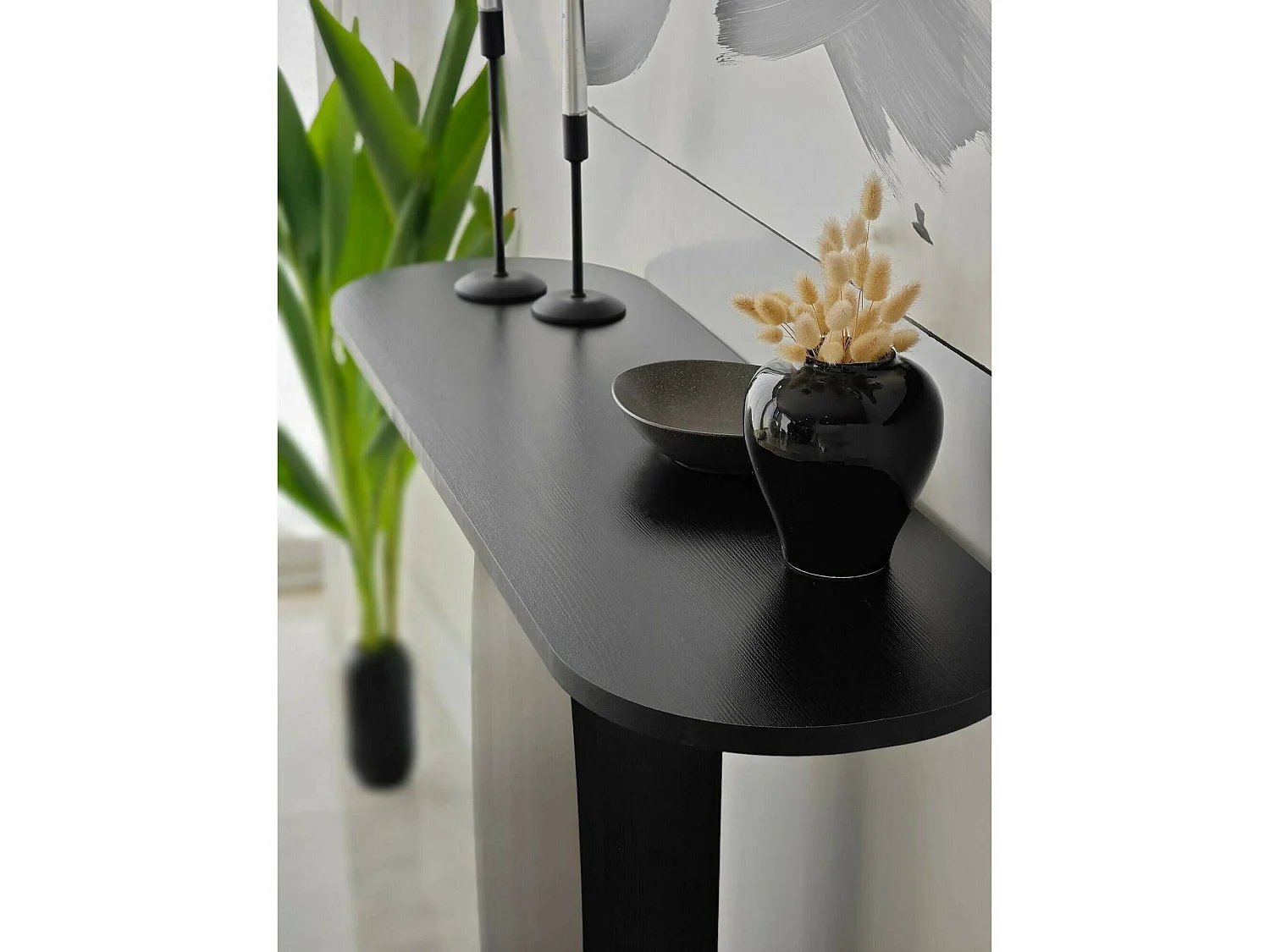 Console Toliman, Table polyvalente, Armoire de rangement, Bureau du couloir, 100x30 h81 cm, Anthracite
