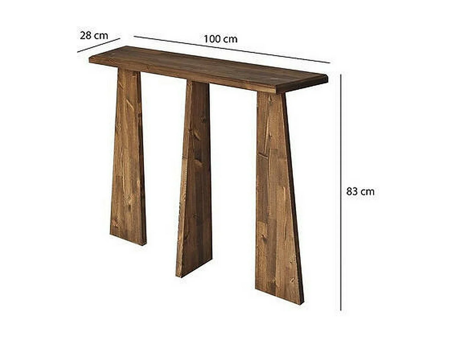 Consola Dflamign, Mesa multiusos, Gabinete de soporte, Escritorio de pasillo, 100x28 h83 cm, Nuez