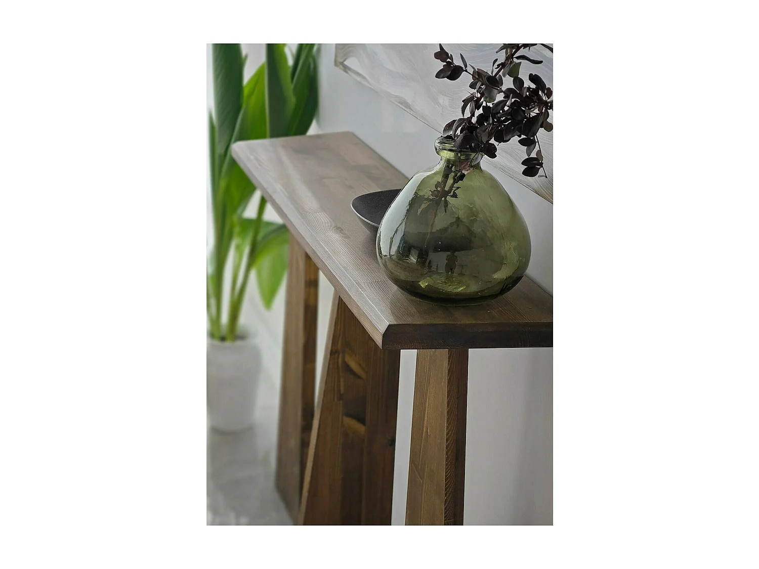 Consola Dflamign, Mesa multiusos, Gabinete de soporte, Escritorio de pasillo, 100x28 h83 cm, Nuez