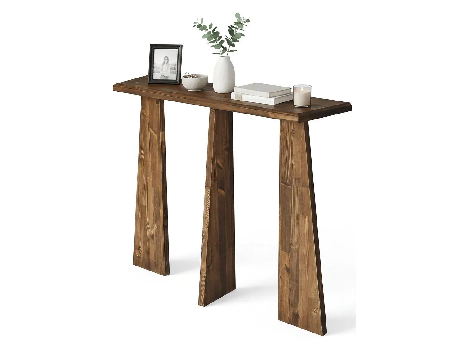 Consolle Tomoegozen, Peso Supportato 15 kg, 28x100x83h cm Marrone Noce