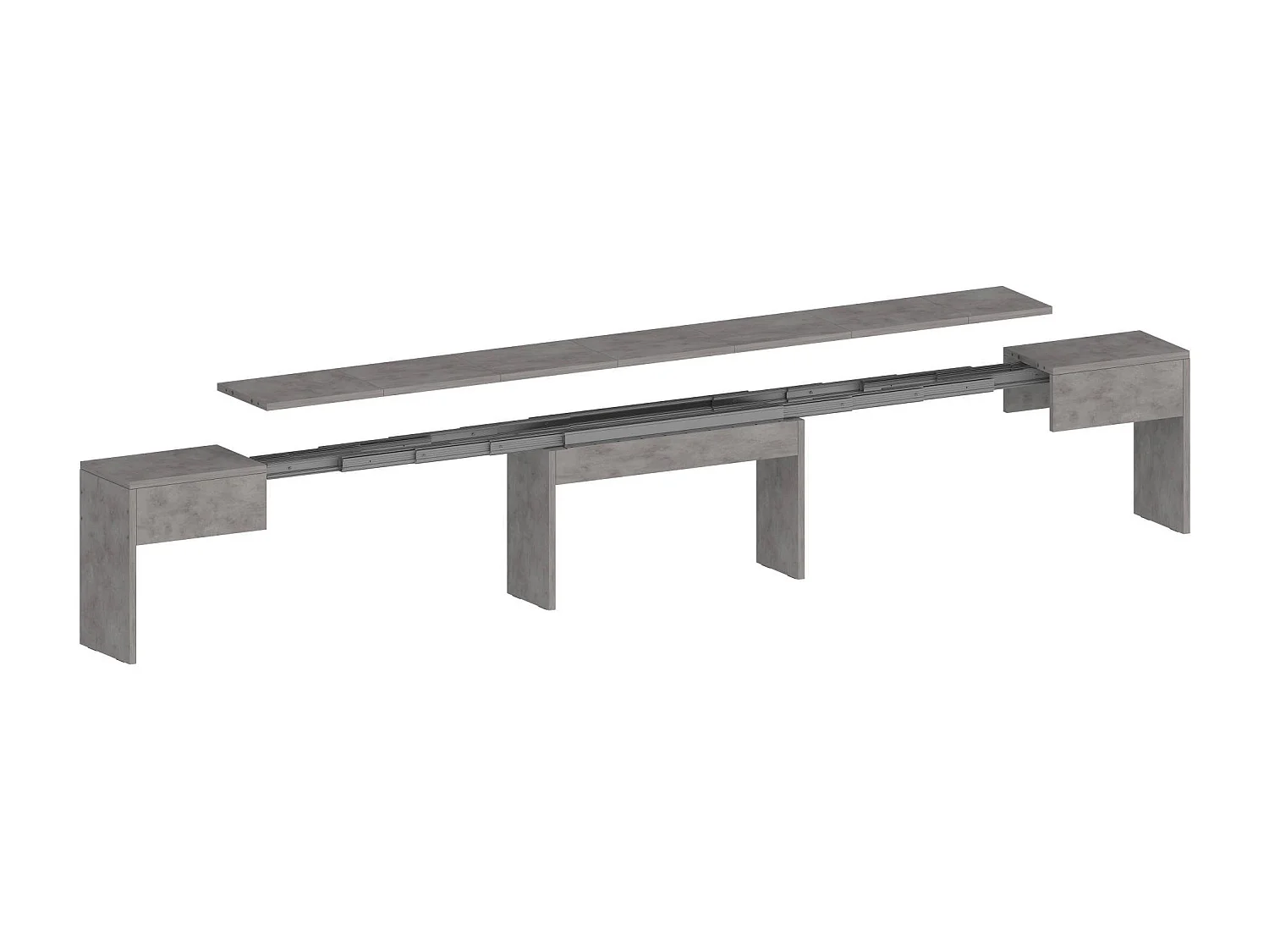 Banc Dcolasuon, Lot de 2 Sièges pour table à manger, Bancs extensibles, 290x25h45 cm, Gris