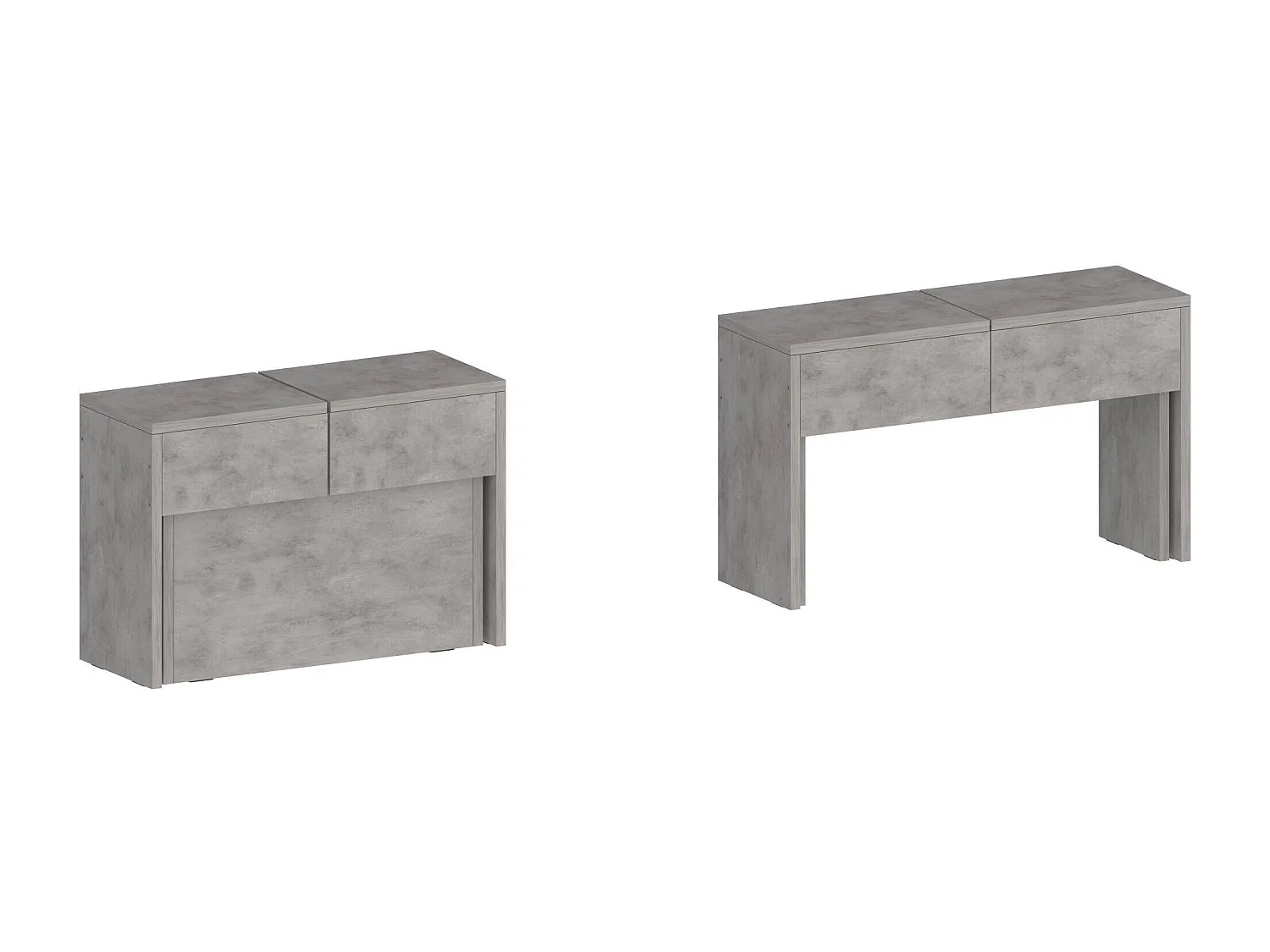 Banc Dcolasuon, Lot de 2 Sièges pour table à manger, Bancs extensibles, 290x25h45 cm, Gris