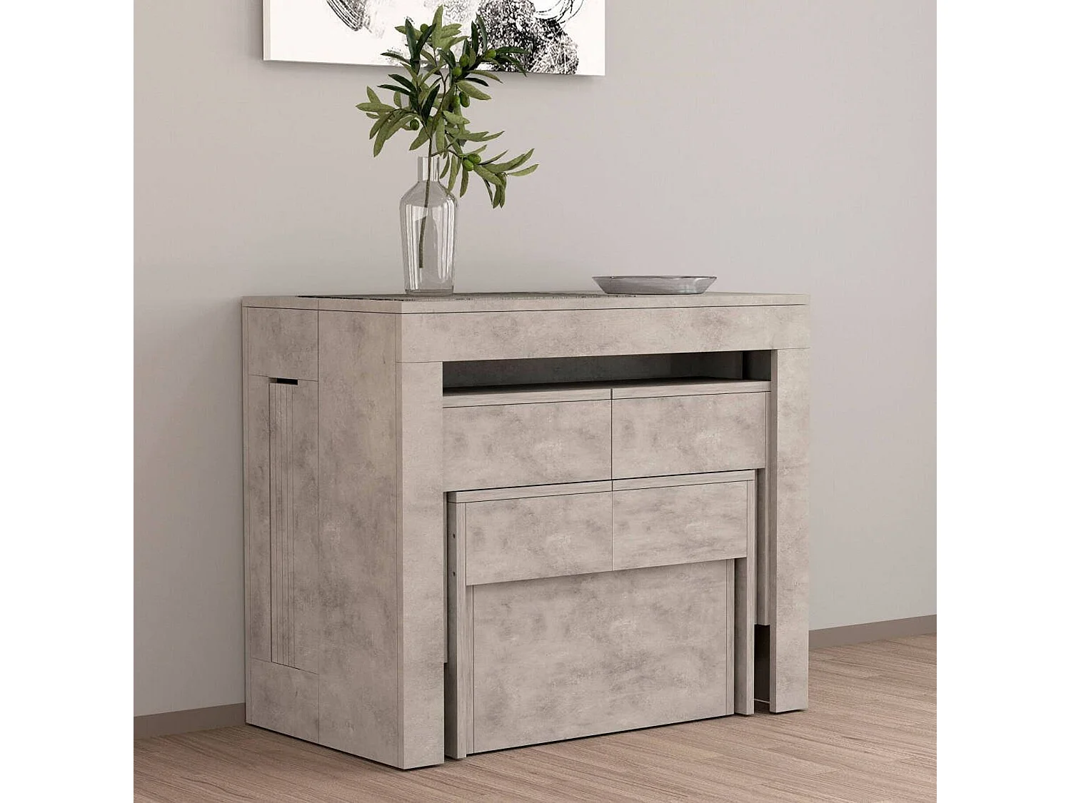 Banc Dcolasuon, Lot de 2 Sièges pour table à manger, Bancs extensibles, 290x25h45 cm, Gris