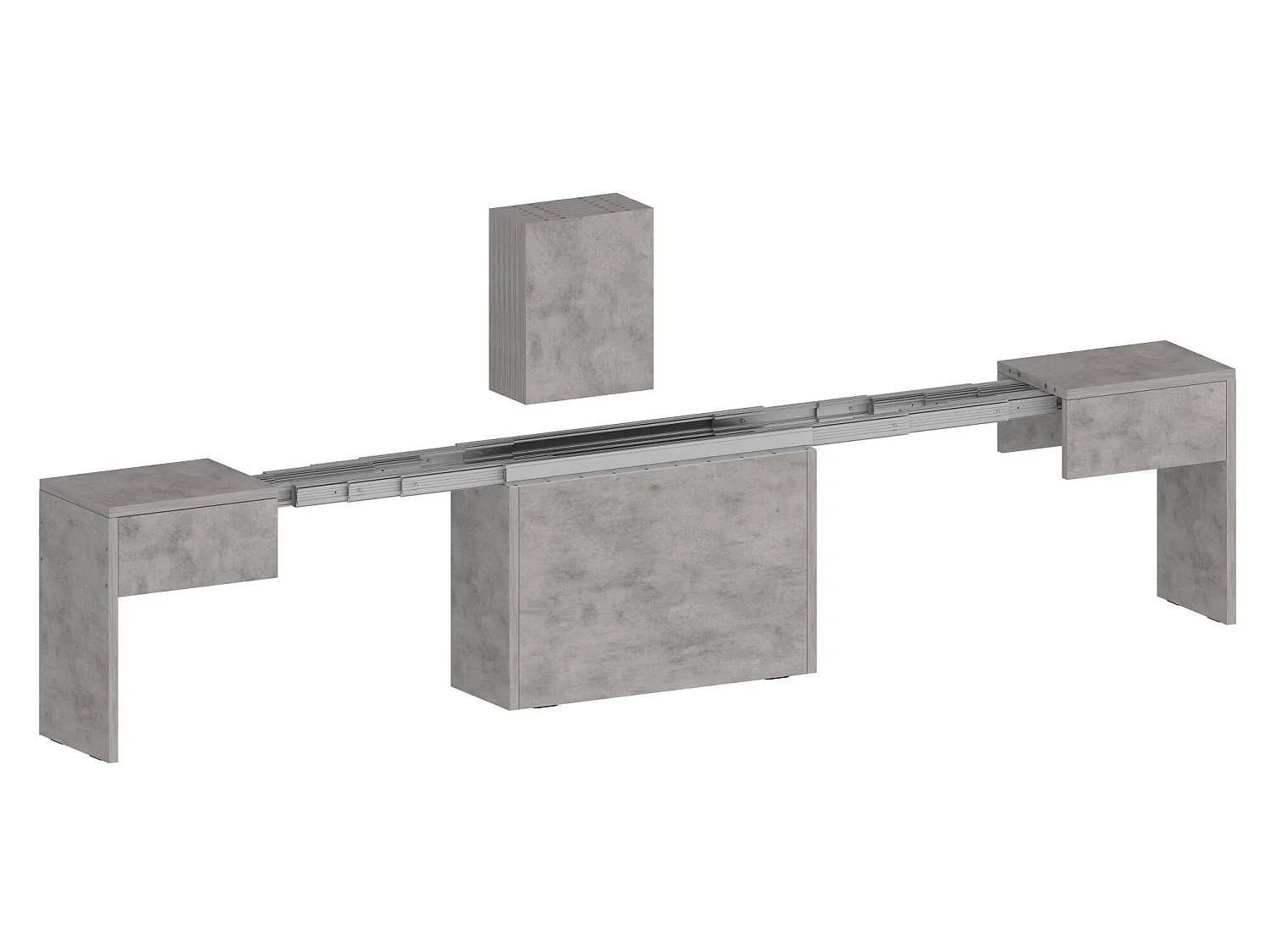 Dcolasuon bank, Set van 2 stoelen voor eettafel, Uitschuifbare banken, 290x25h45 cm, Grijs