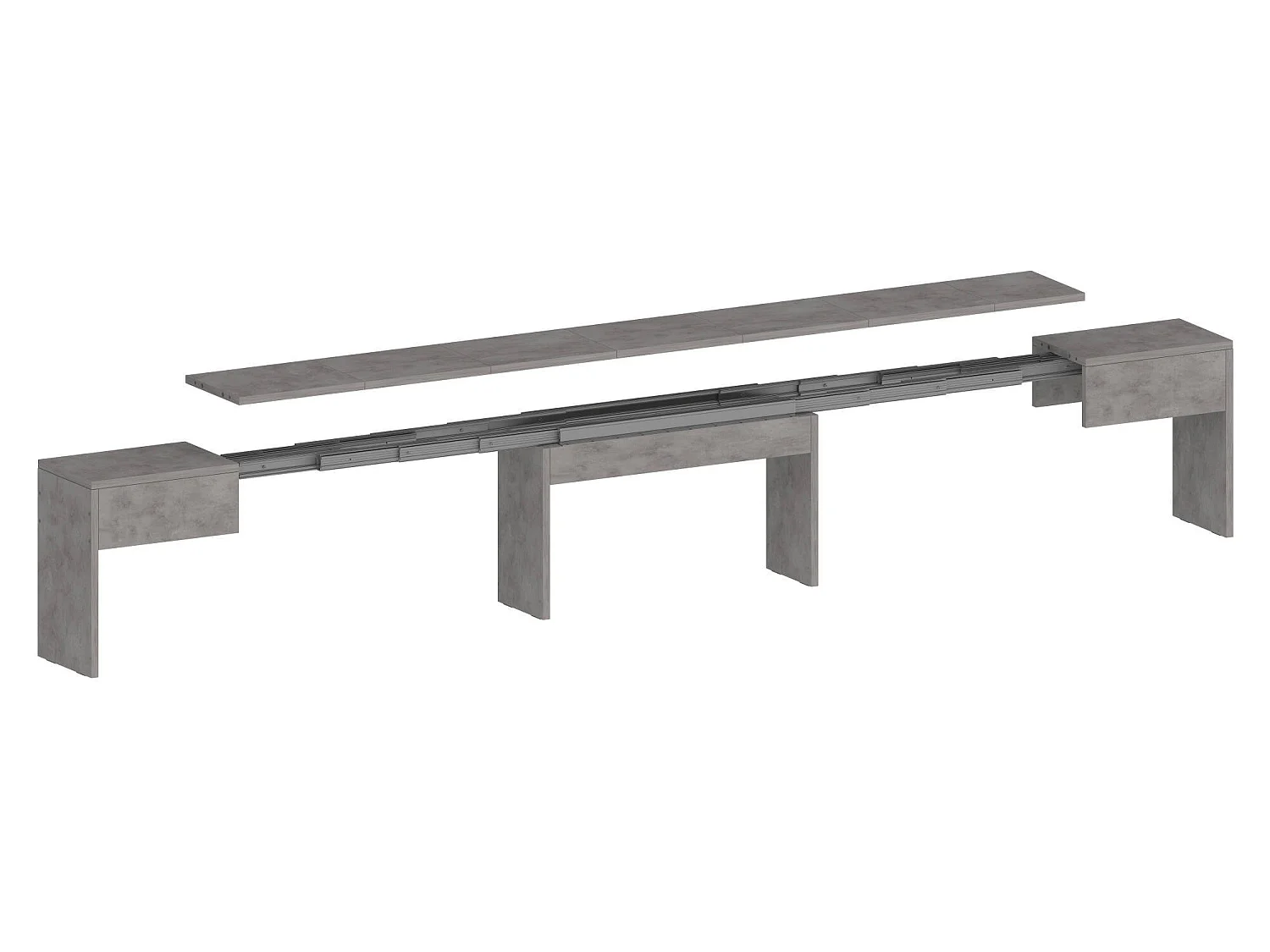 Banc Dcolasuon, Lot de 2 Sièges pour table à manger, Bancs extensibles, 290x25h45 cm, Gris
