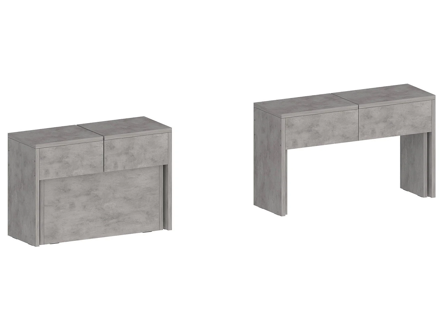 Banc Dcolasuon, Lot de 2 Sièges pour table à manger, Bancs extensibles, 290x25h45 cm, Gris