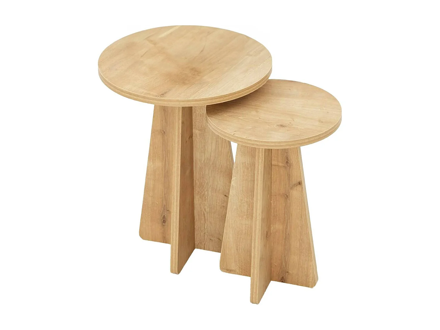 Tavolino da Salotto Dorina, Forma Circolare, 40x40x50h cm Marrone Quercia