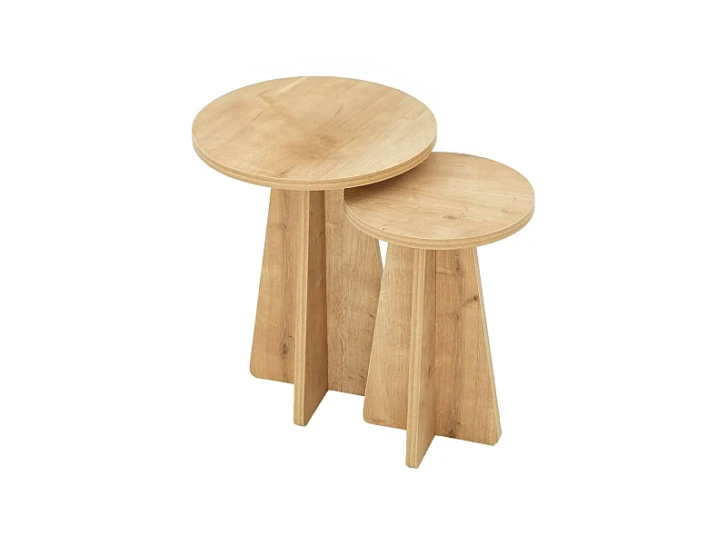 Table basse Eridani, Table basse, Porte-revues pour canapé, Etagère de salon, 40x40h50 cm, Chêne