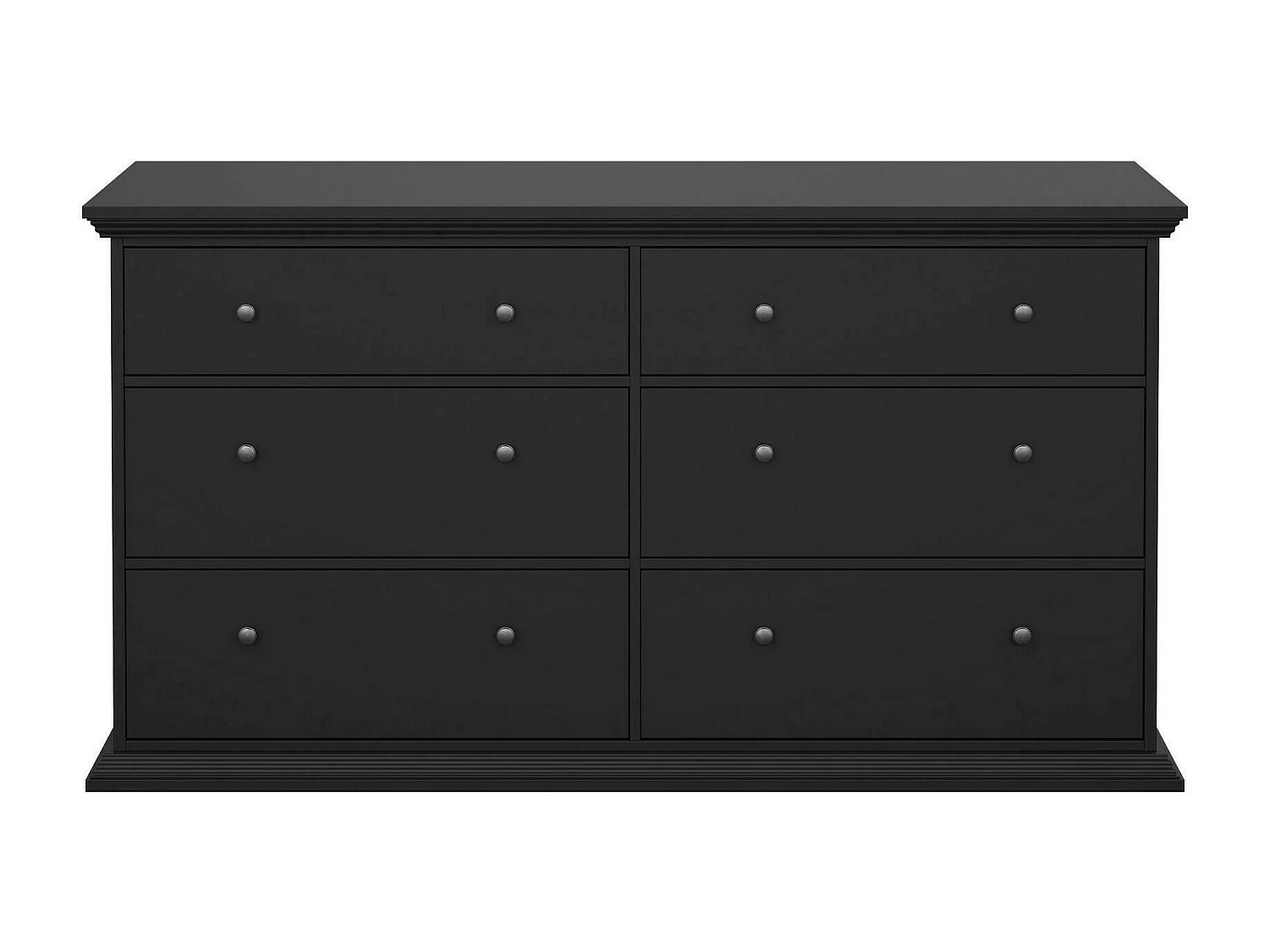 Kommode Dsanson, Wohnzimmerbuffet, Wohnzimmer-Sideboard, Moderne Küchen-Speisekammer, 163x52 h88 cm, Schwarz