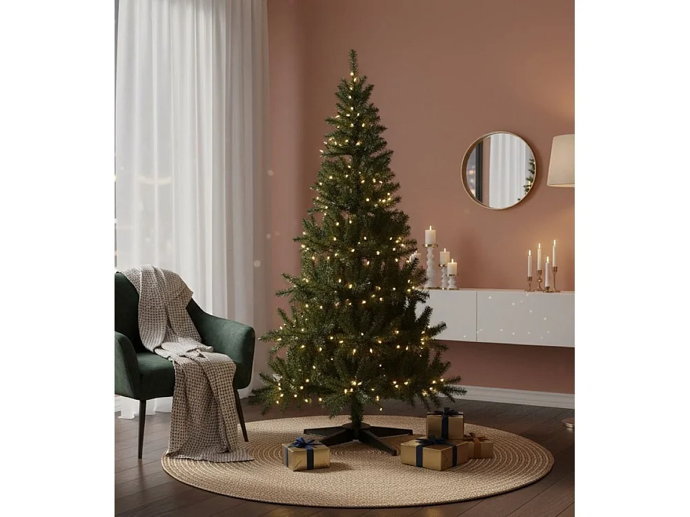 Albero di Natale 120 cm Jingles, 236 Rami Made in Italy, 120h cm Verde