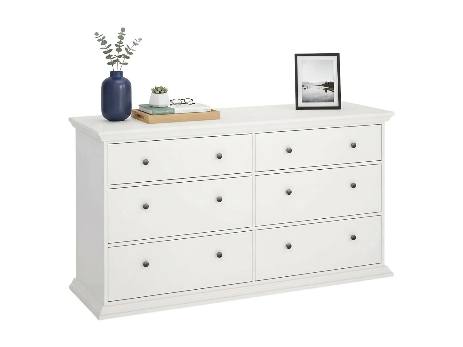 Buffet Dsanson, Buffet du salon, Commode de salon, Garde-manger de cuisine, 163x52 h88 cm, Blanc
