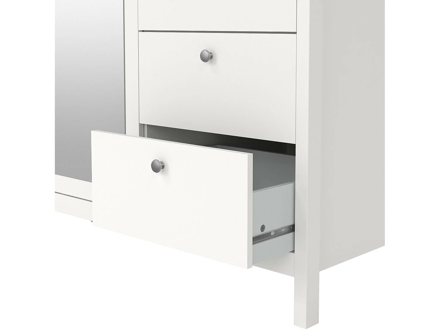 Guardaroba 3 Ante Rufina, 4 Ripiani, 58.4x150 cm Bianco, Armadio Camera da Letto