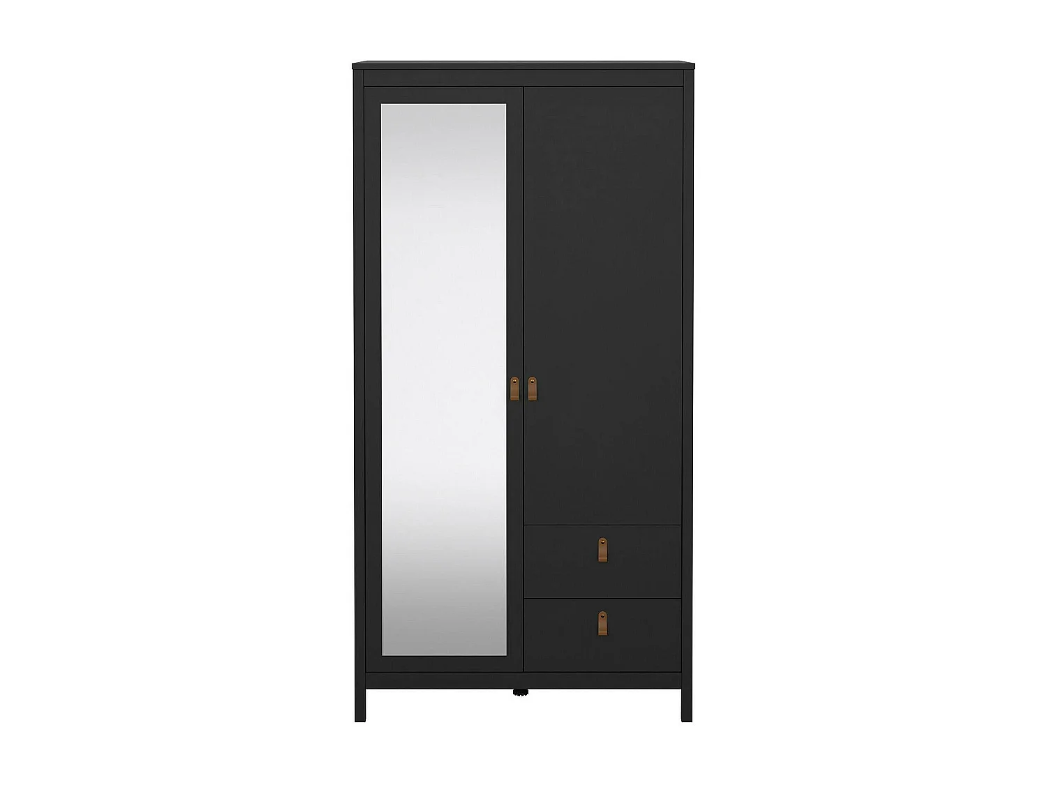 Garde-robe 2 portes Dscarlat, Meubles de chambre, Penderie de plain-pied, Placard à vêtements, 102x58 h199 cm, Noir