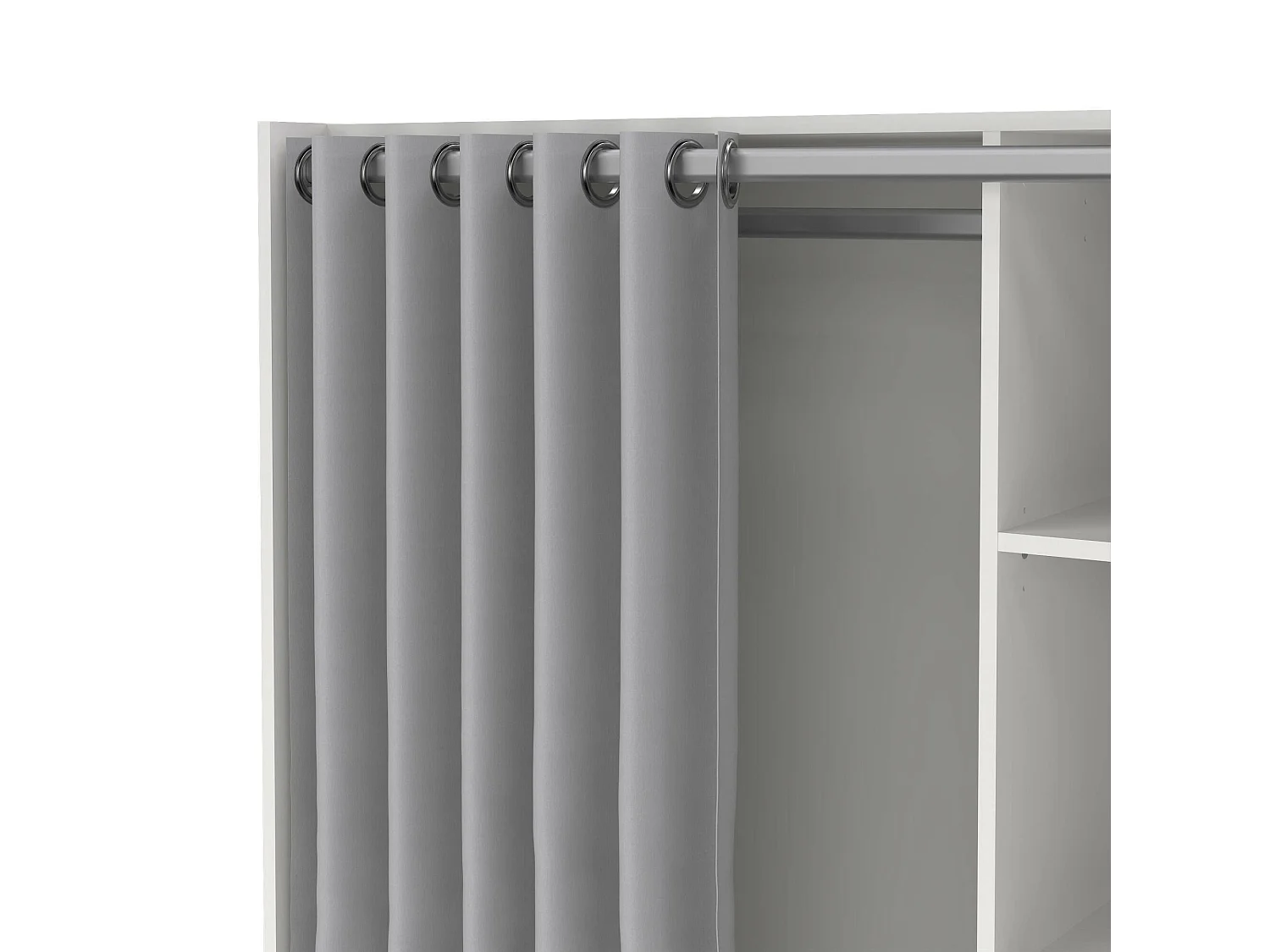 Grande Garde-robe Dseverin, Meubles de chambre, Penderie de plain-pied, Placard à vêtements, 105x48 h180 cm, Blanc et gris