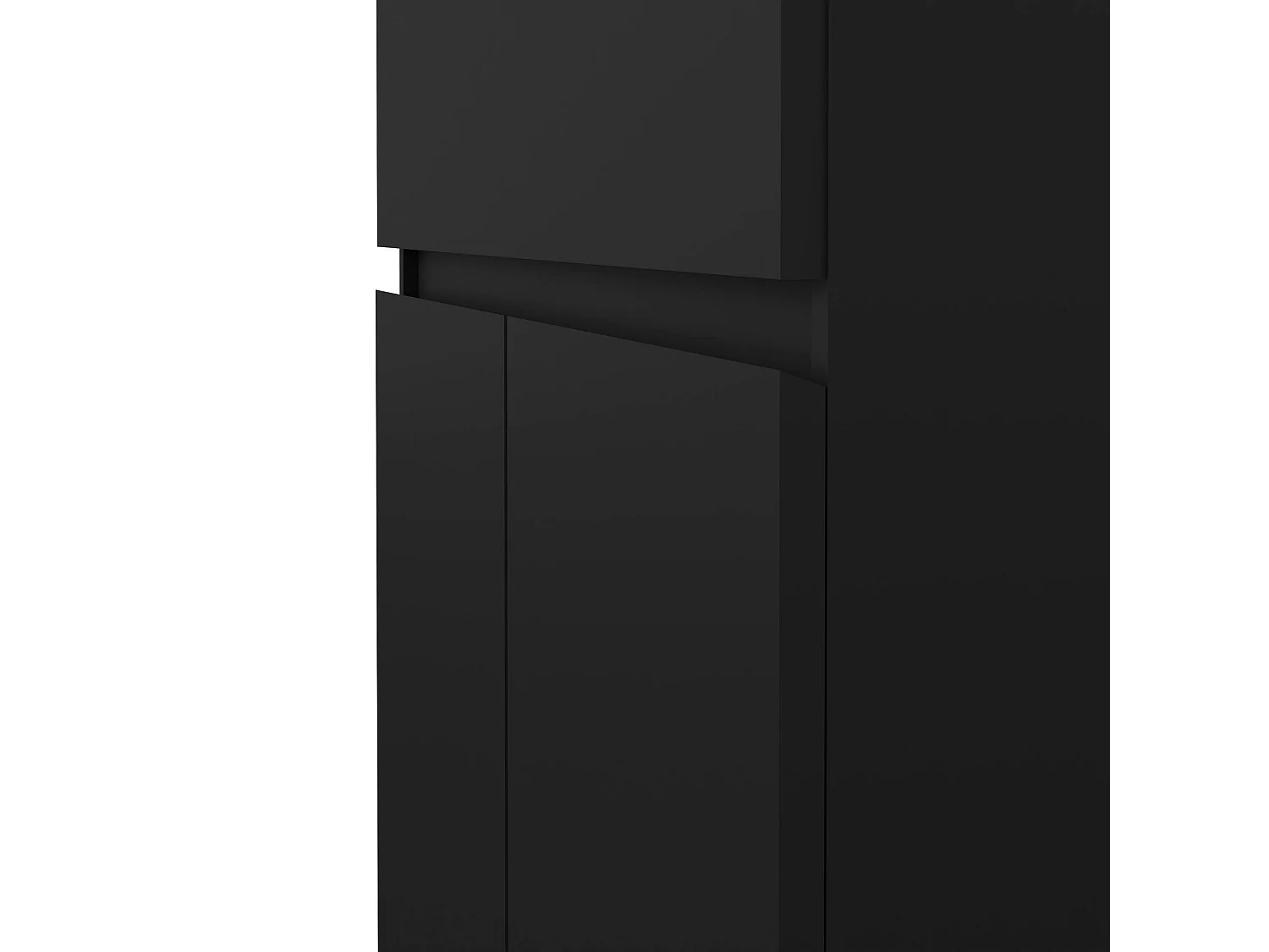 Buffet Dsanturr, Buffet du salon, Commode de salon, Garde-manger de cuisine, 80x40 h100 cm, Noir