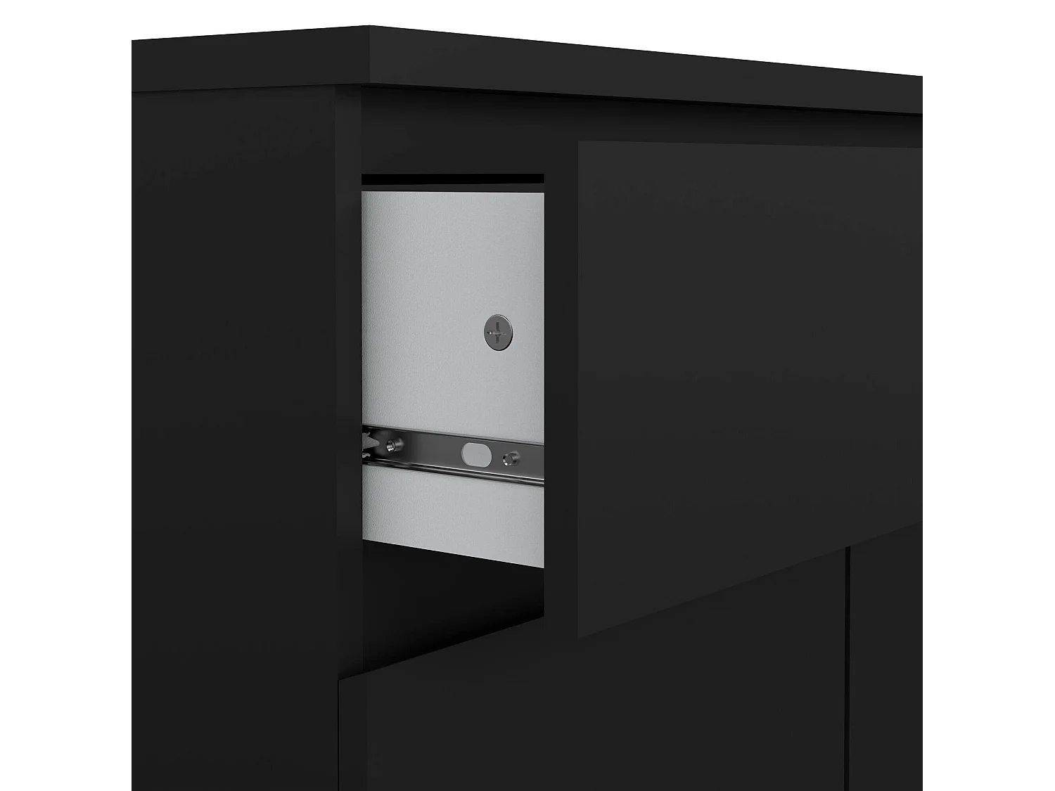 Buffet Dsanturr, Buffet du salon, Commode de salon, Garde-manger de cuisine, 80x40 h100 cm, Noir