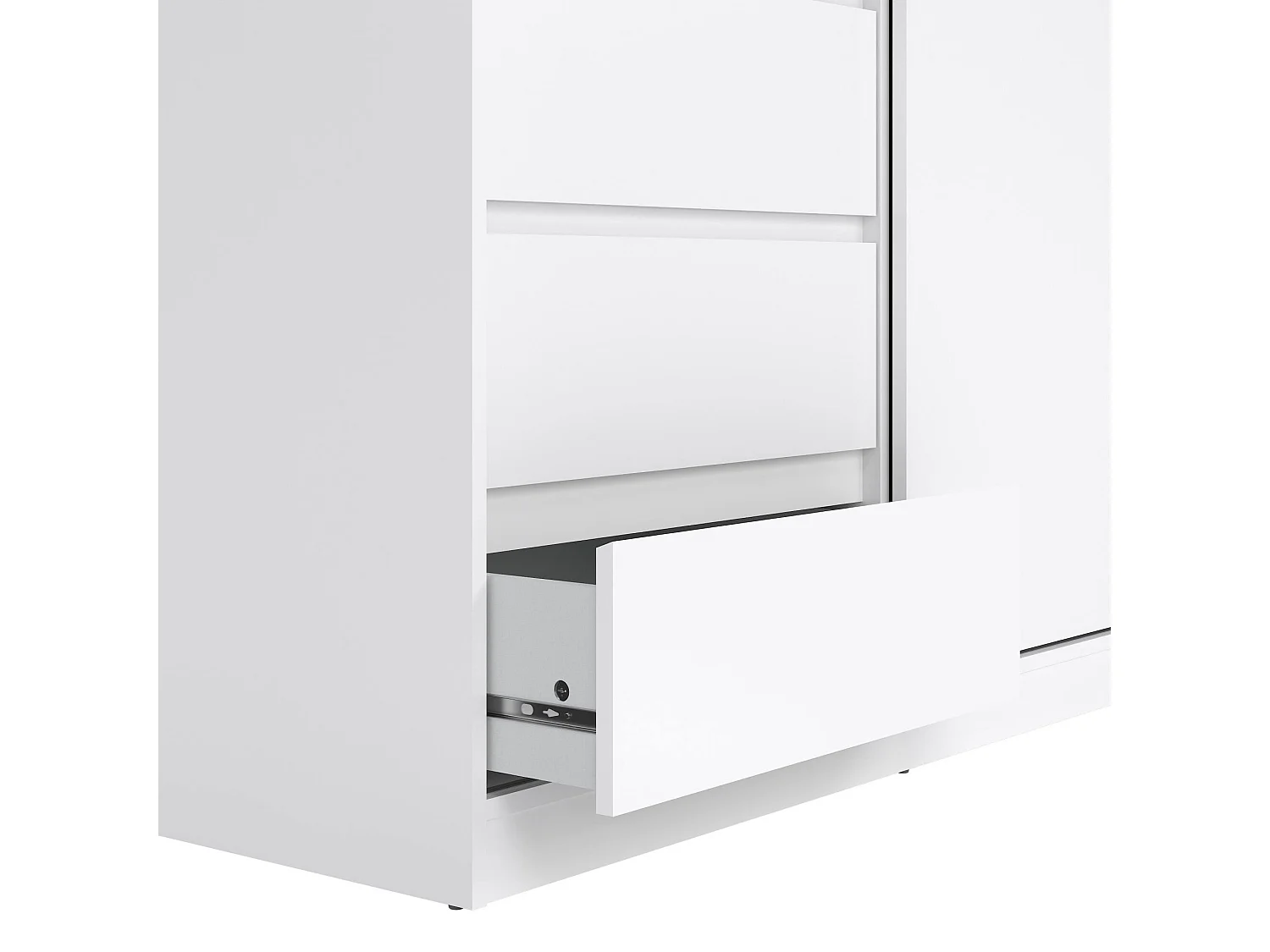 Dscalvin 2-deurskast, Slaapkamermeubel, Inloopkast, Kledingkast, 119x60 h200 cm, Wit