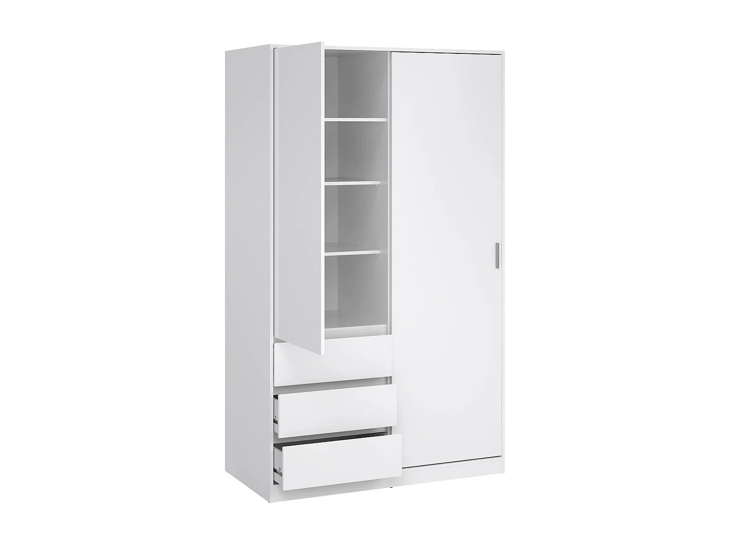Garde-robe 2 portes Dscalvin, Meubles de chambre, Penderie de plain-pied, Placard à vêtements, 119x60 h200 cm, Blanc