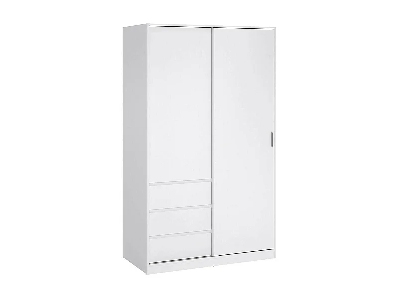 Kleiderschrank 2 Türen Dscalvin, Schlafzimmermöbel, Schrank, Garderobe, 119x60 h200 cm, WeiÃŸ