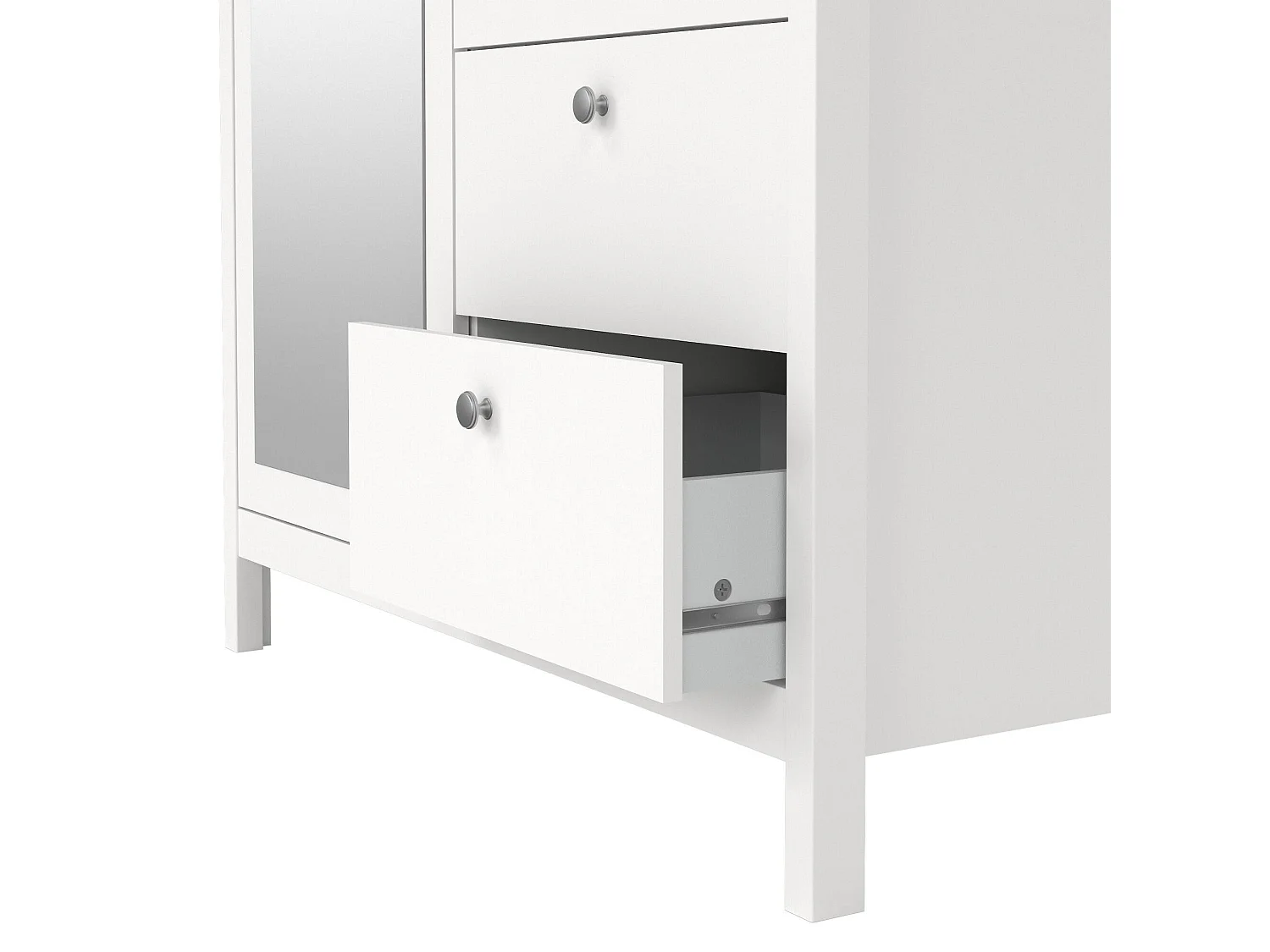 Guardaroba 2 Ante Lagertha, 4 Ripiani, 58.4x199h cm Bianco, Armadio Camera da Letto