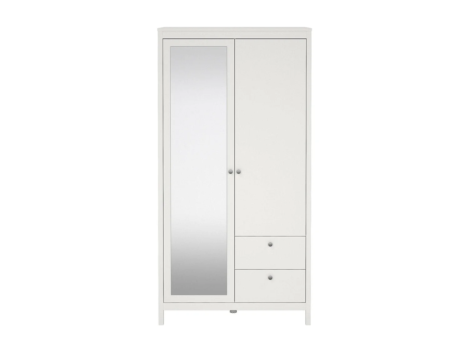Garde-robe 2 portes Dscarlat, Meubles de chambre, Penderie de plain-pied, Placard à vêtements, 102x58 h199 cm, Blanc