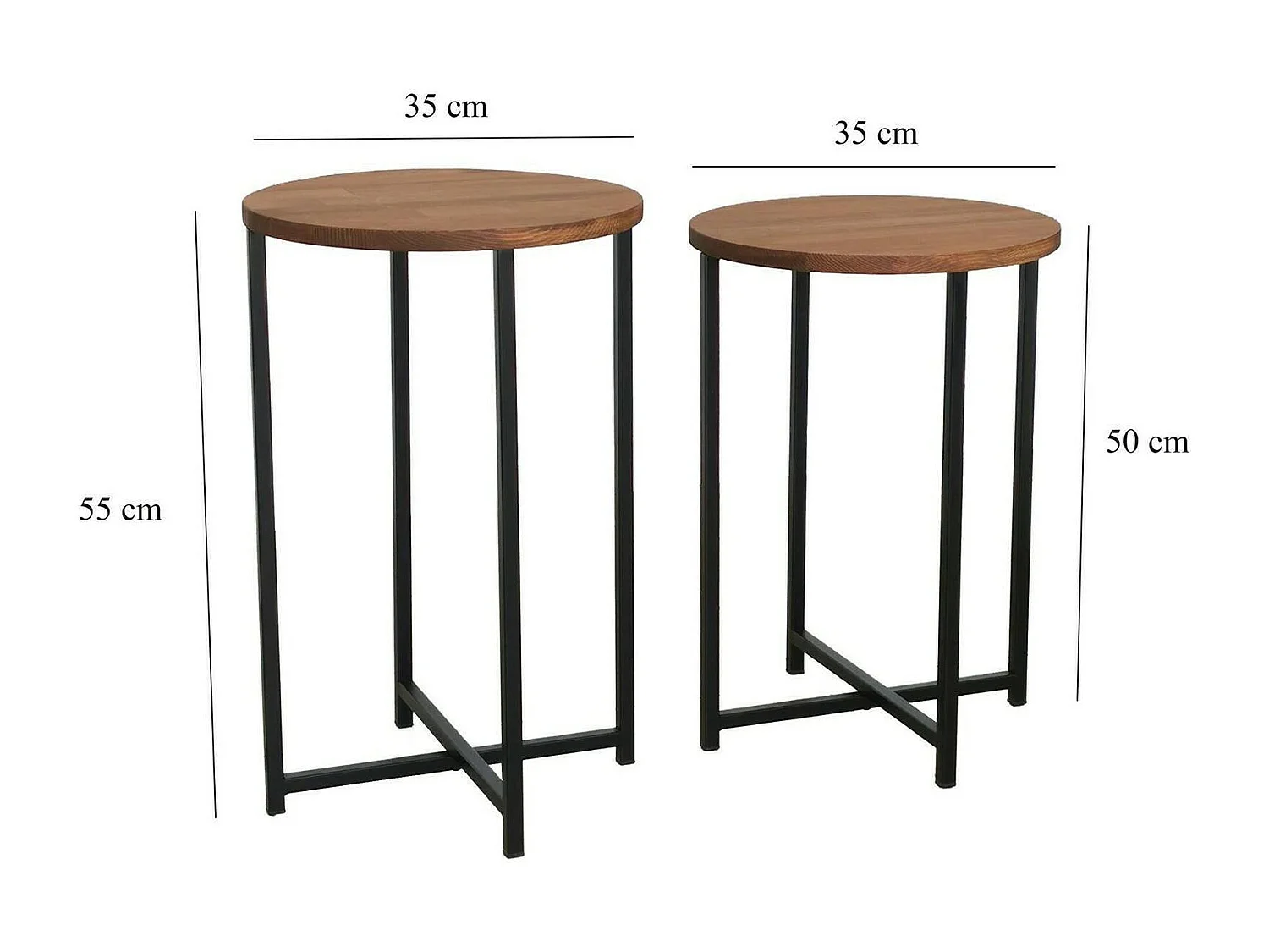 Wohnzimmertisch Dluperin, Niedriger Wohnzimmertisch, Kaffeeregal, Couchtisch für Sofa, 70x35h55 cm, Eiche