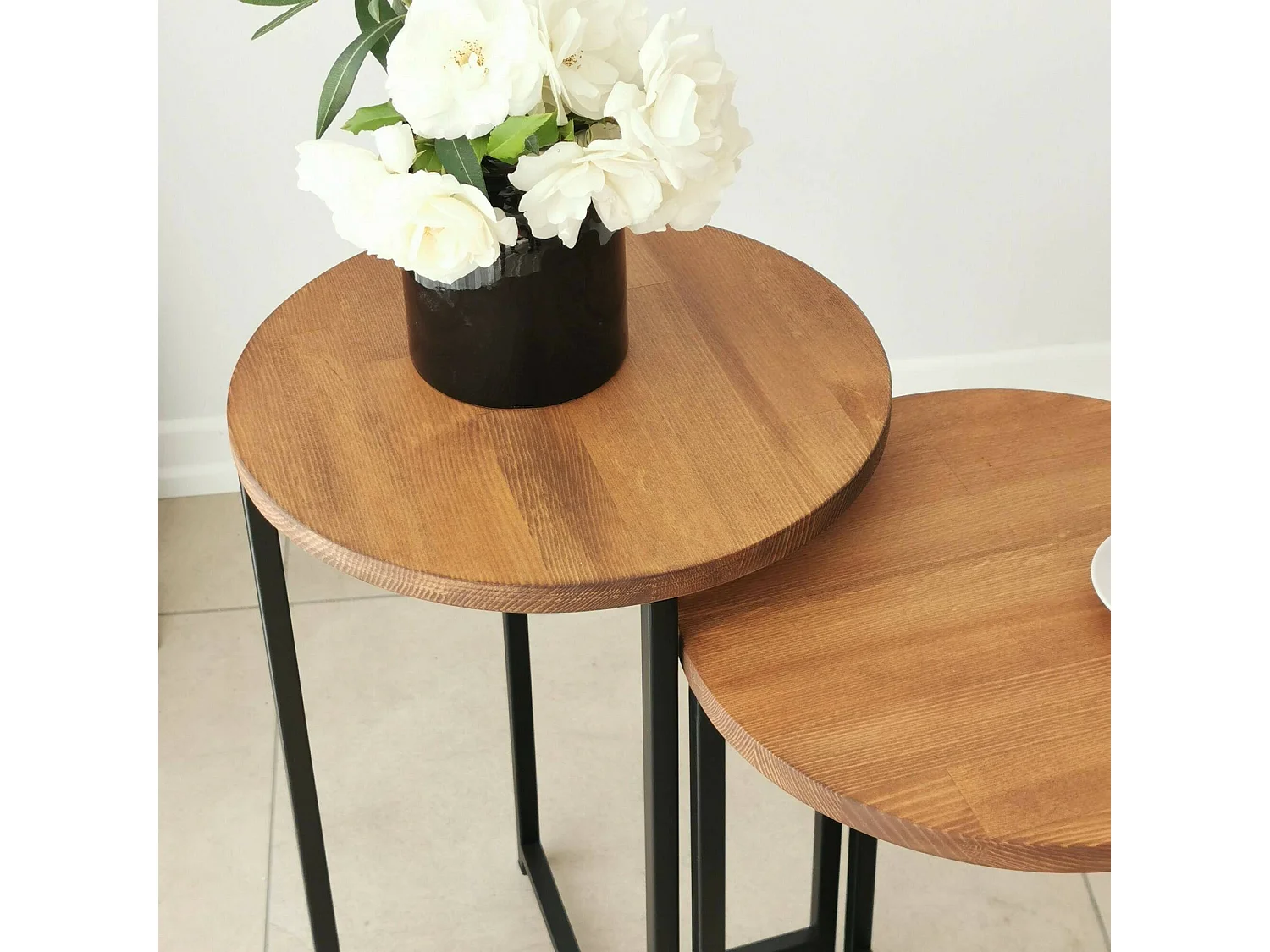 Table basse Furud, Table basse, Porte-revues pour canapé, Etagère de salon, 70x35h55 cm, Chêne