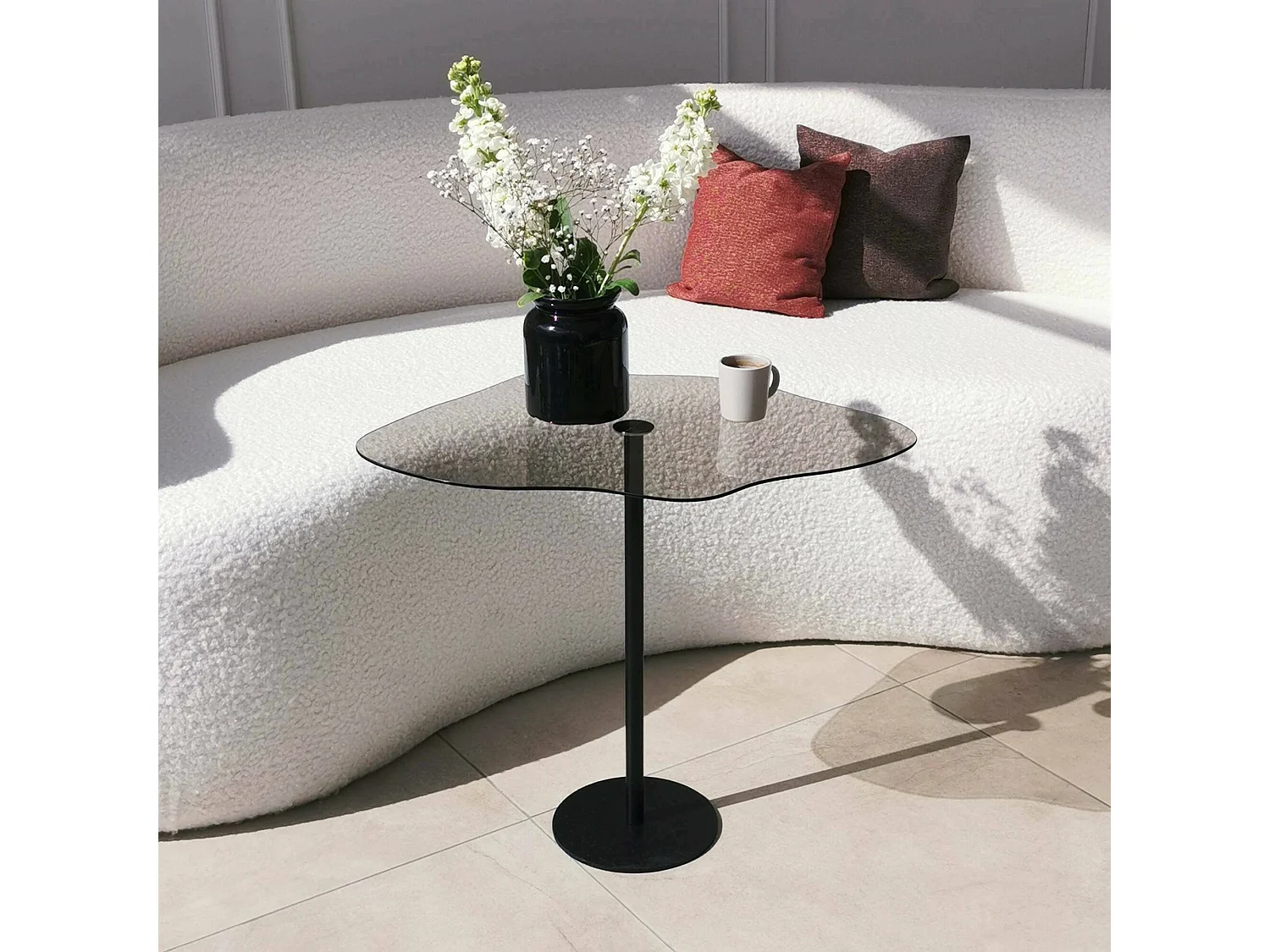 Table basse Astria, Table basse, Porte-revues pour canapé, Etagère de salon, 60x45h50 cm, Noir