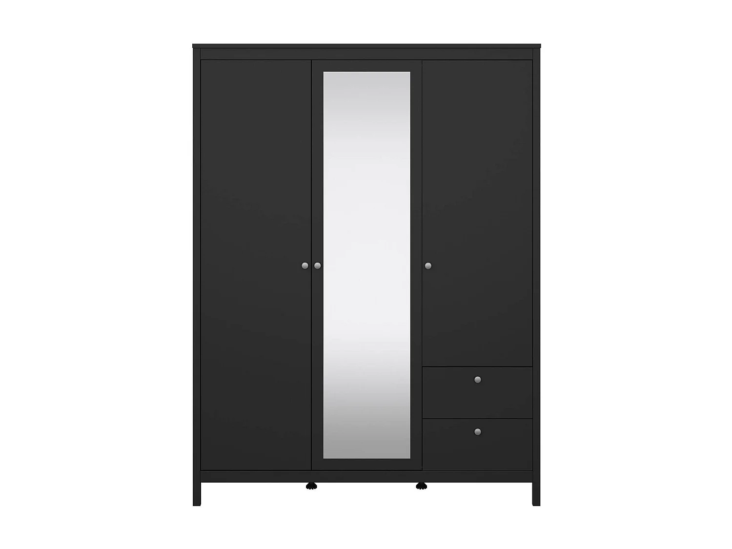 Armário Dselvagg de 3 portas, mobiliário de quarto, roupeiro, roupeiro, 150x58 h199 cm, preto