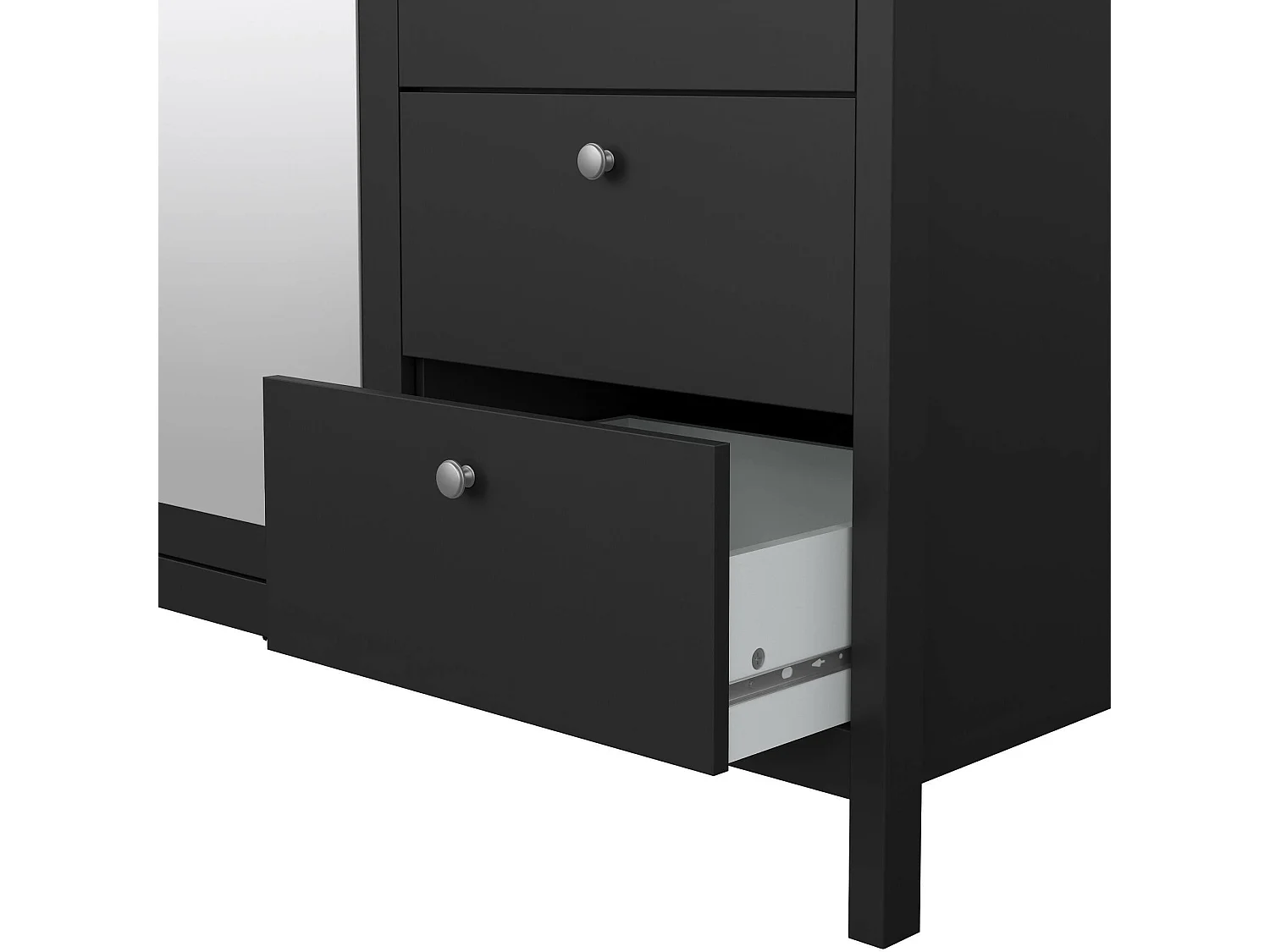 Armário Dselvagg de 3 portas, mobiliário de quarto, roupeiro, roupeiro, 150x58 h199 cm, preto