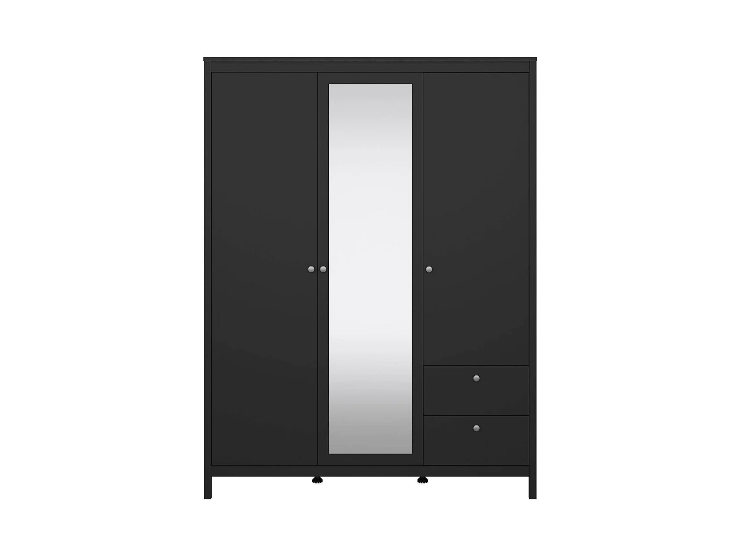 Garde-robe 3 portes Dselvagg, Meubles de chambre, Penderie de plain-pied, Placard à vêtements, 150x58 h199 cm, Noir