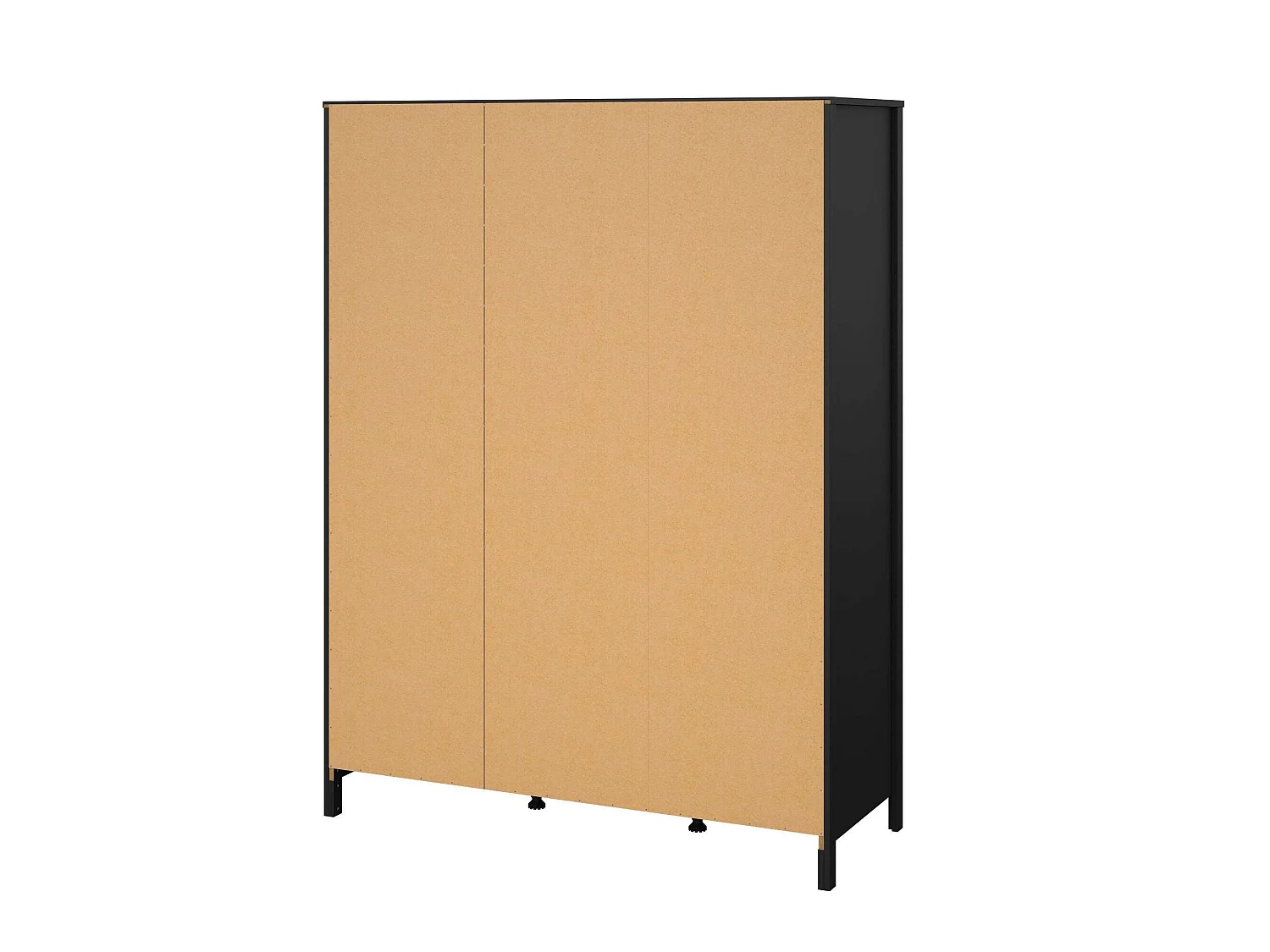 Garde-robe 3 portes Dselvagg, Meubles de chambre, Penderie de plain-pied, Placard à vêtements, 150x58 h199 cm, Noir