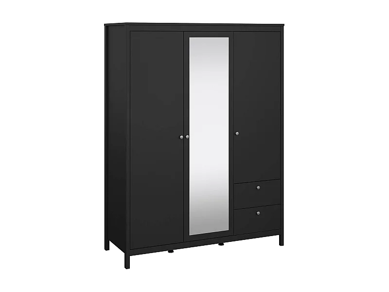 Armário Dselvagg de 3 portas, mobiliário de quarto, roupeiro, roupeiro, 150x58 h199 cm, preto