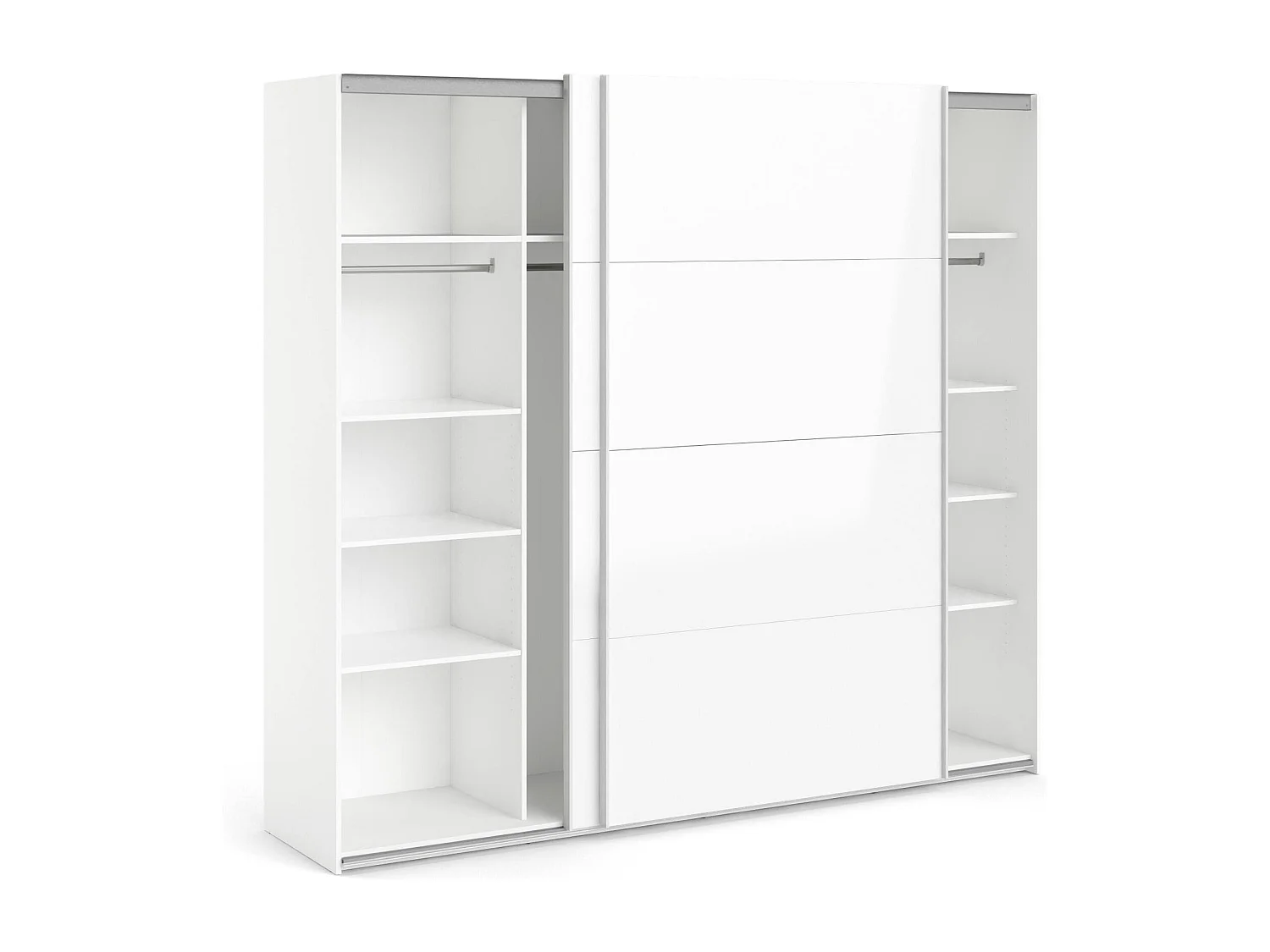 Garde-robe 2 portes Dspinos, Meubles de chambre, Penderie de plain-pied, Placard à vêtements, 243x61 h220 cm, Blanc