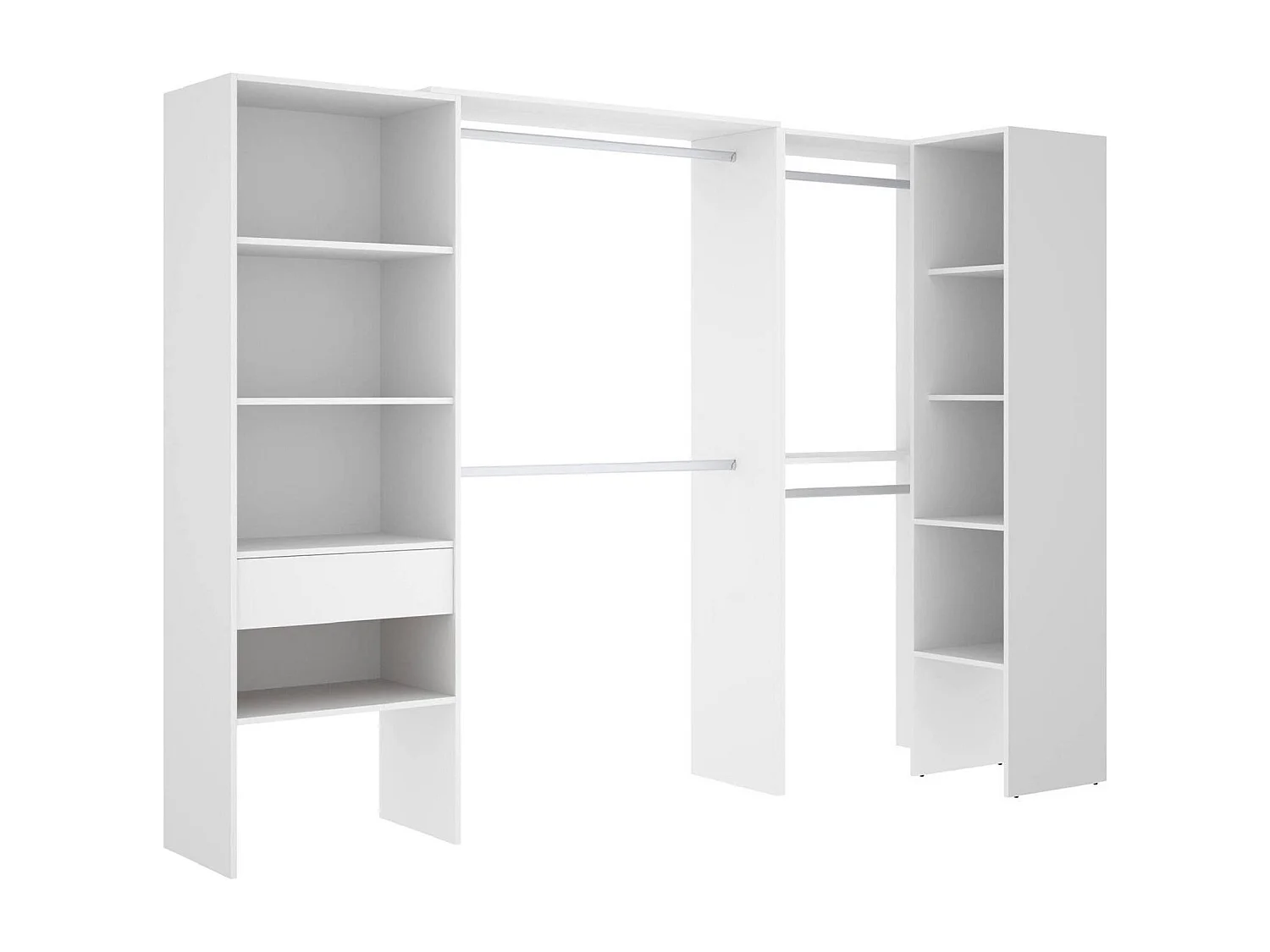 Grande Garde-robe Dhenle, Meubles de chambre, Penderie de plain-pied, Placard à vêtements, 248x79 h187 cm, Blanc