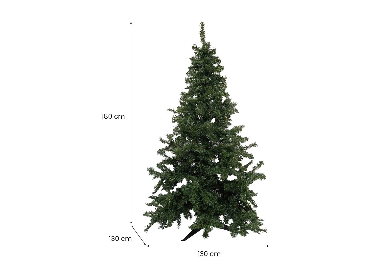 Weihnachtsbaum 180 cm Tinsel, Künstliche Kiefer, Realistischer Baum, Tannenbaum, Made in Italy, 130x130 h180 cm, Grün