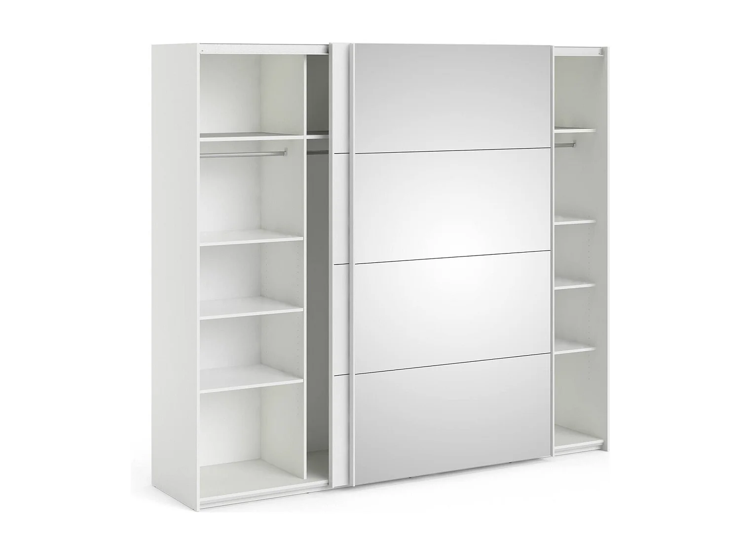 Dstabil 2-deurskast, Slaapkamermeubel, Inloopkast, Kledingkast, 243x61 h220 cm, Wit