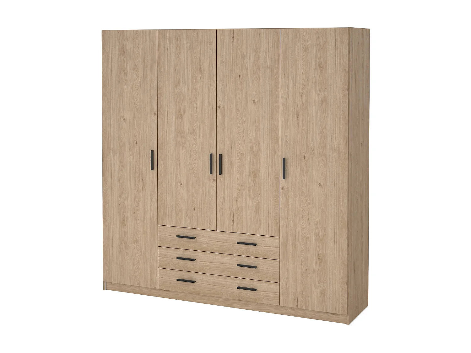 Grande Garde-robe Dserafin, Meubles de chambre, Penderie de plain-pied, Placard à vêtements, 196x50 h200 cm, Chêne clair