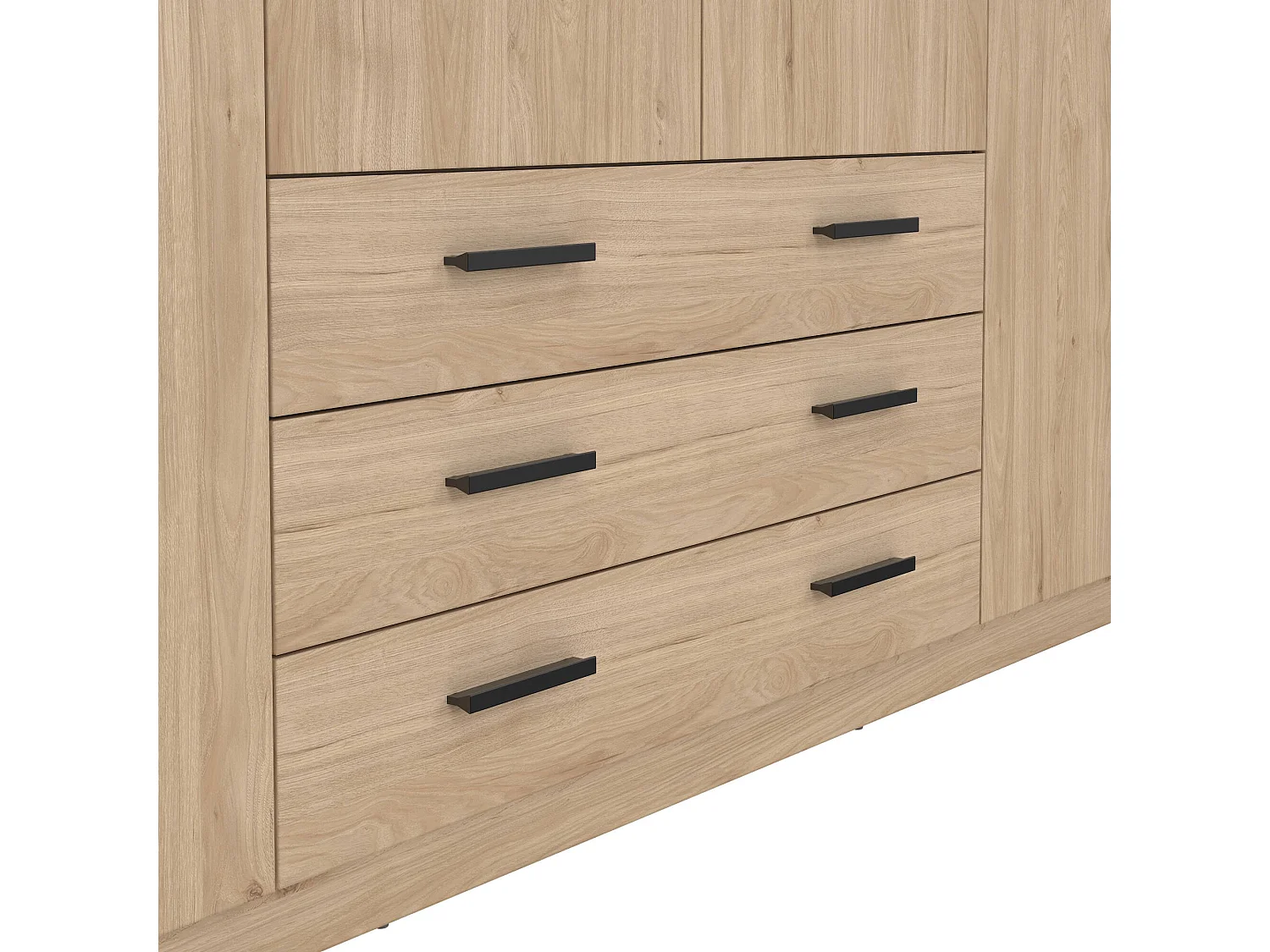 Grande Garde-robe Dserafin, Meubles de chambre, Penderie de plain-pied, Placard à vêtements, 196x50 h200 cm, Chêne clair