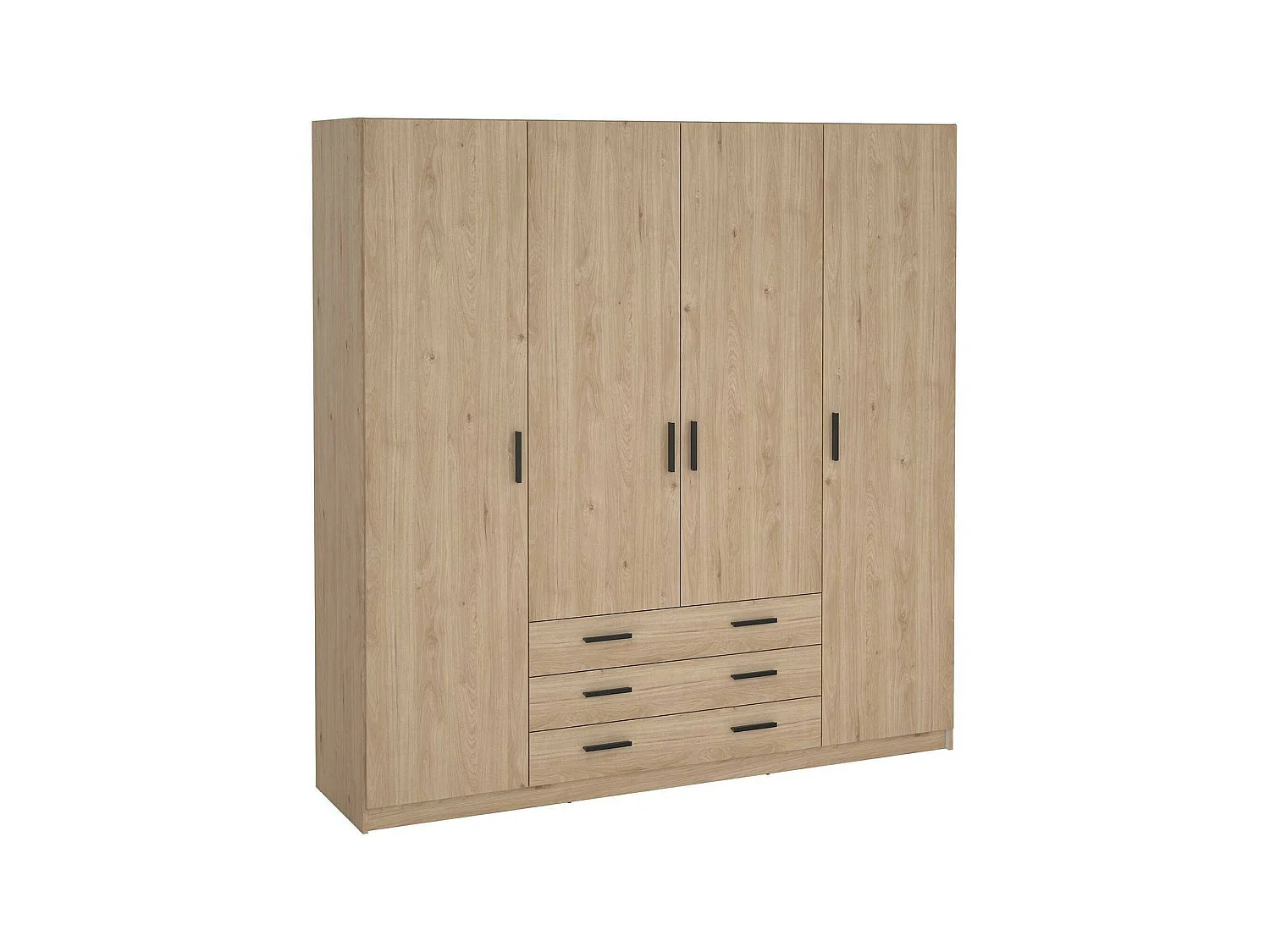Grande Garde-robe Dserafin, Meubles de chambre, Penderie de plain-pied, Placard à vêtements, 196x50 h200 cm, Chêne clair