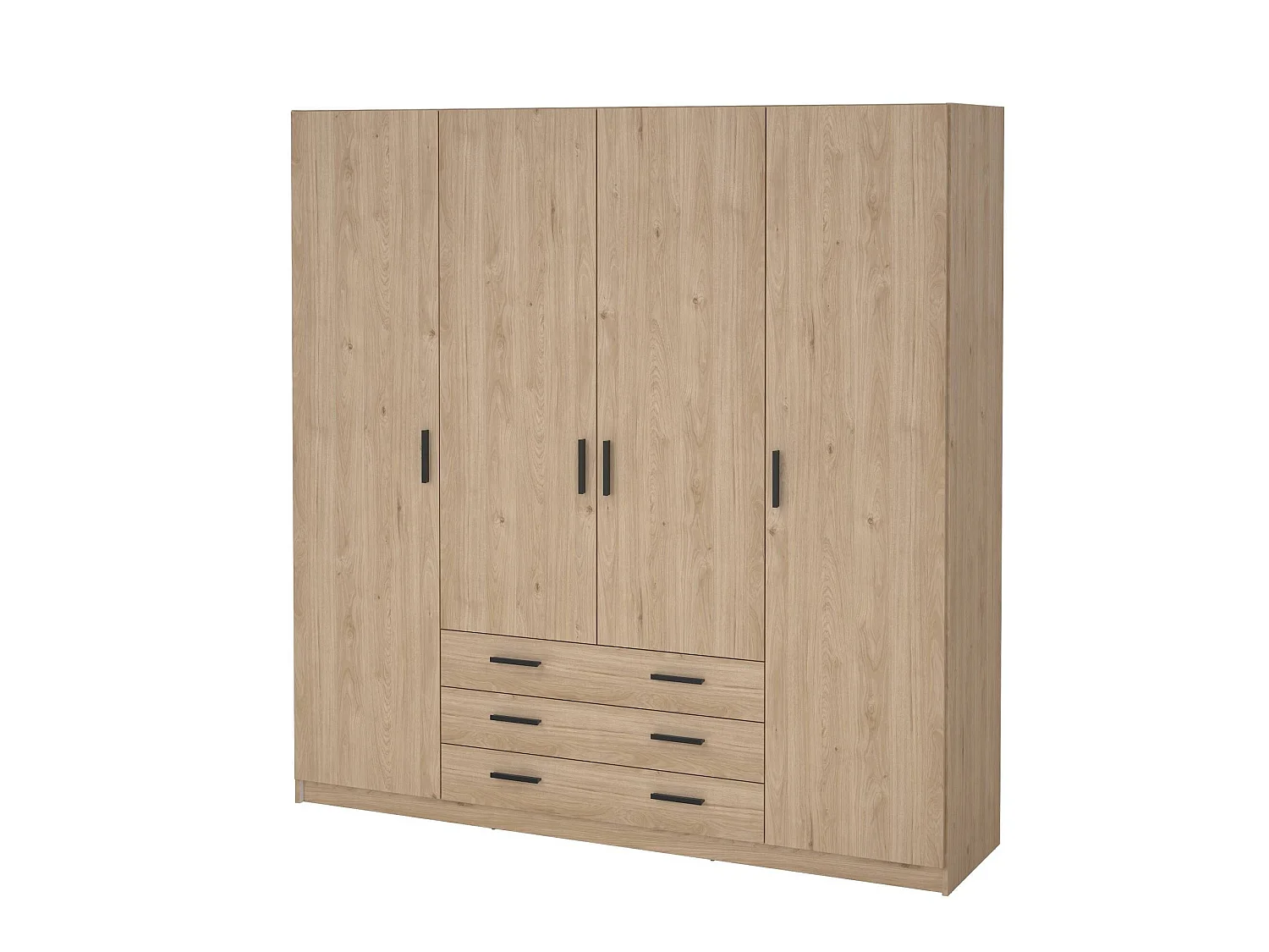 Grande Garde-robe Dserafin, Meubles de chambre, Penderie de plain-pied, Placard à vêtements, 196x50 h200 cm, Chêne clair