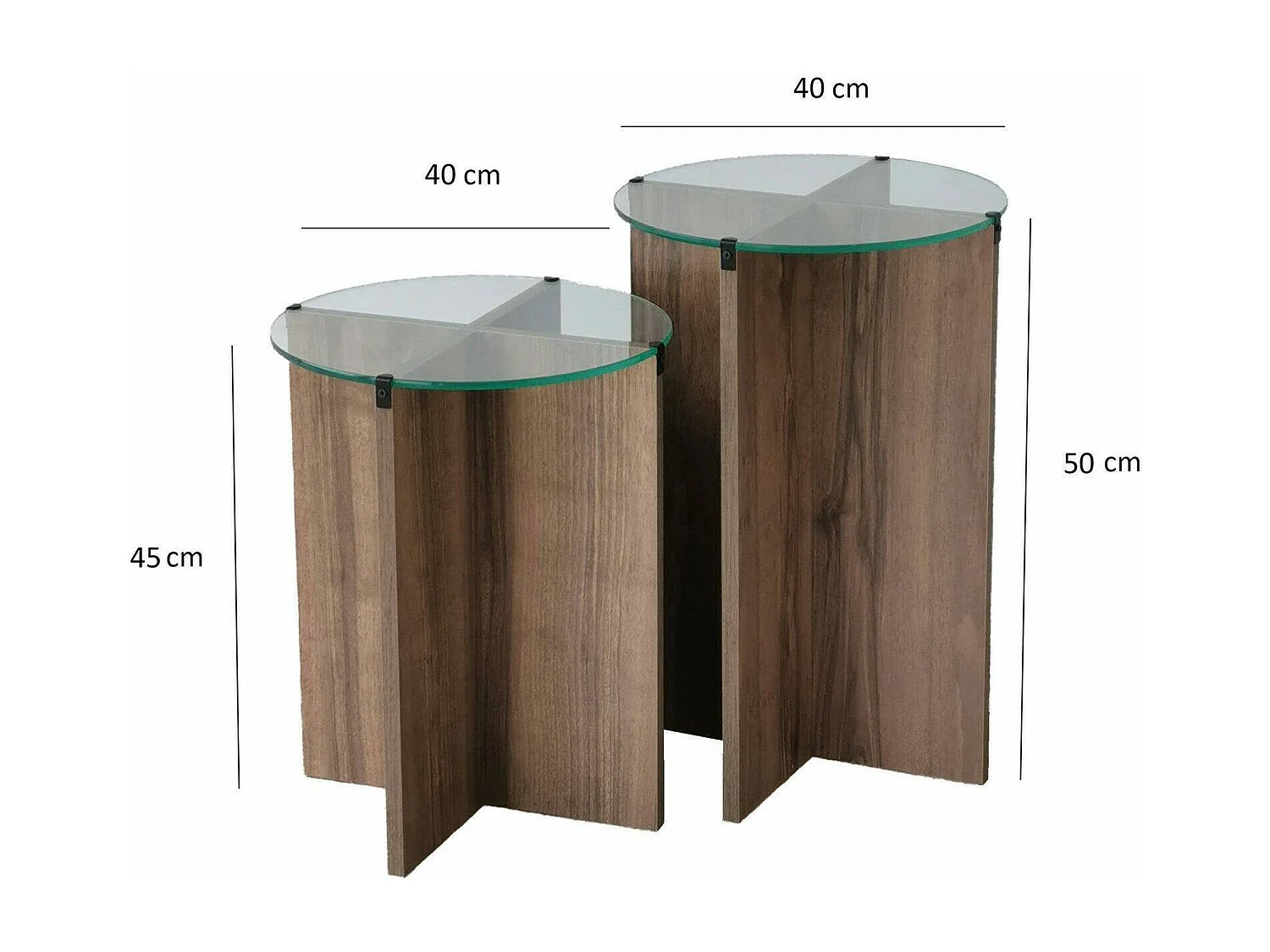 Table basse Enki, Table basse, Porte-revues pour canapé, Etagère de salon, 40x40h60 cm, Noyer