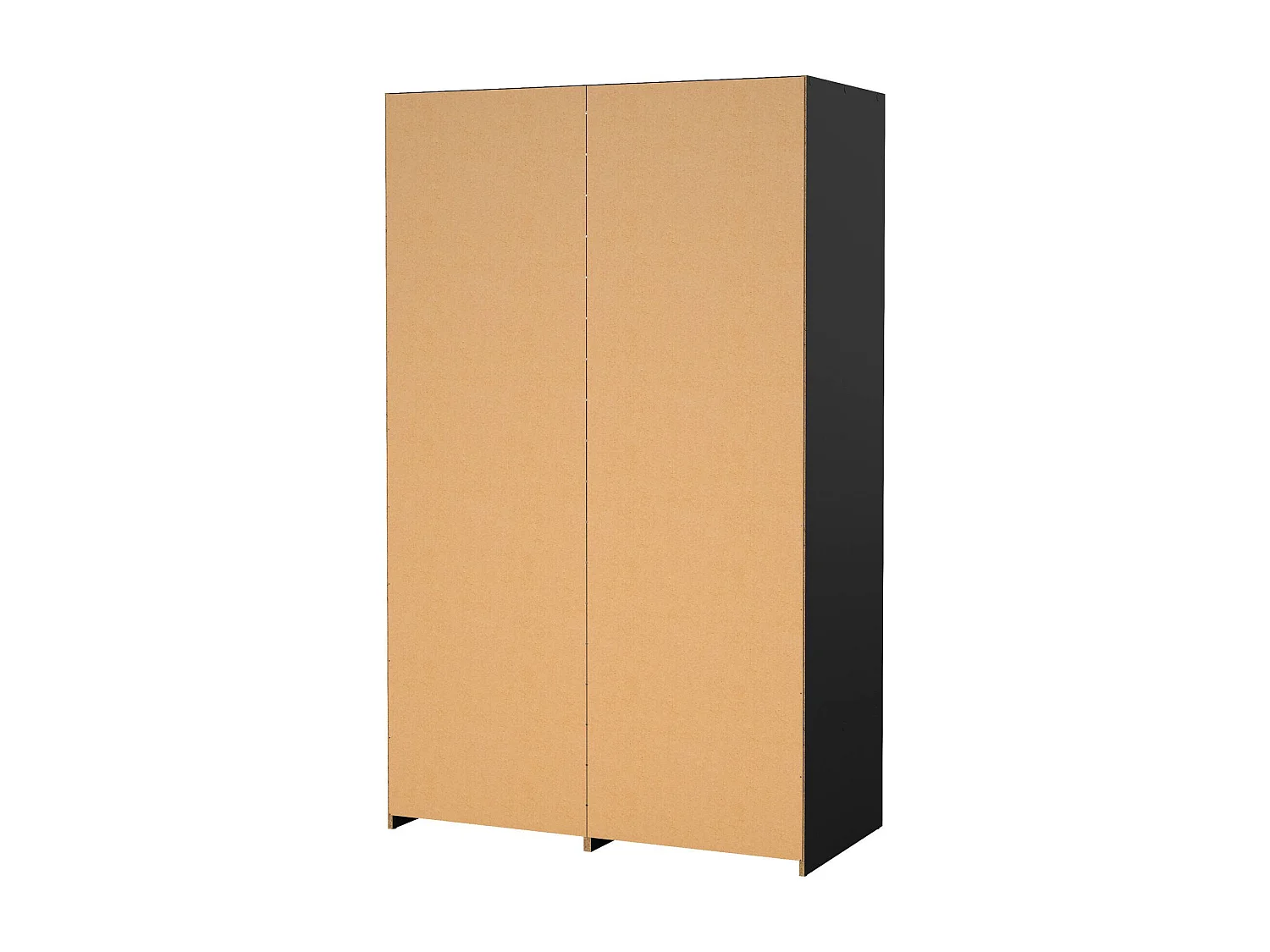 Garde-robe 2 portes Dschoute, Meubles de chambre, Penderie de plain-pied, Placard à vêtements, 121x60 h200 cm, Noir et Chêne