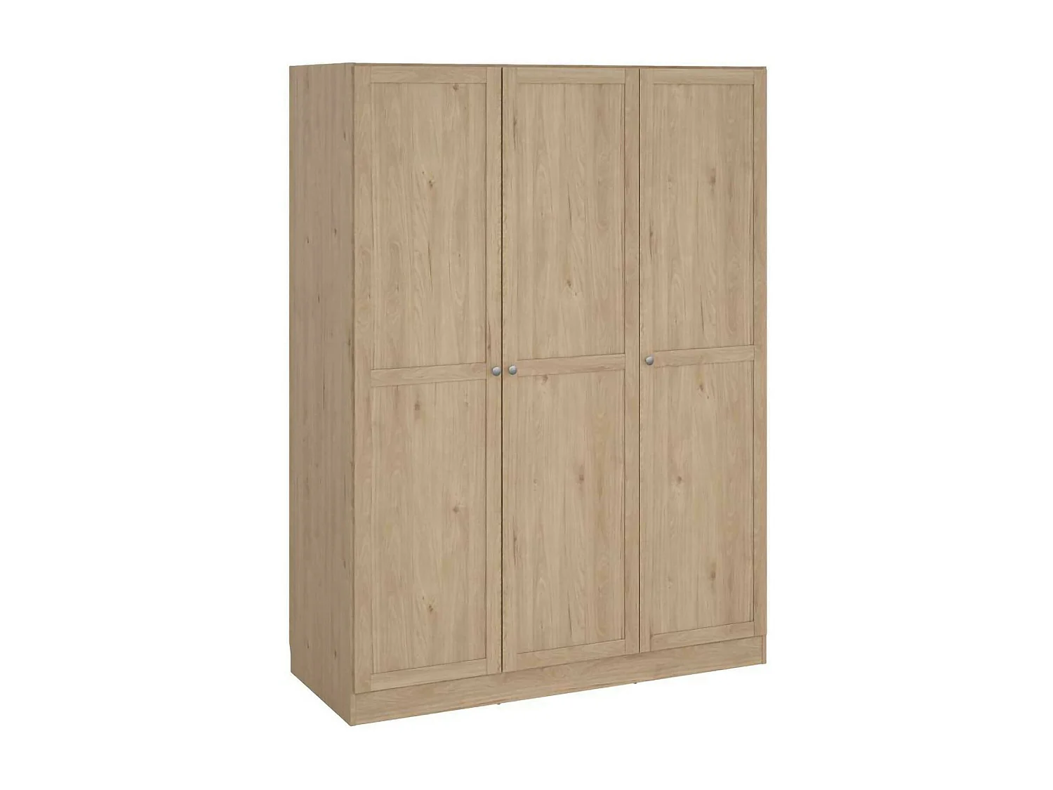 Guardaroba 3 Ante Gener, Appendiabiti, 61.69x147 cm Marrone Rovere, Armadio Camera da Letto