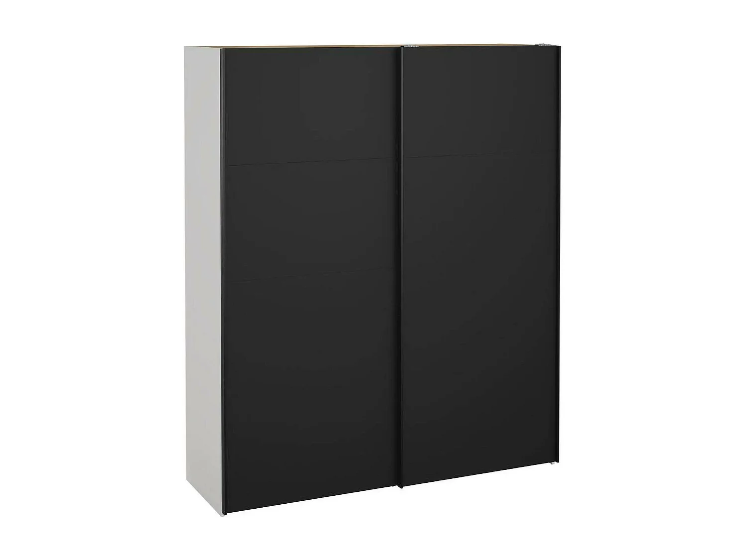 Kleiderschrank 2 Türen Dsquizz, Schlafzimmermöbel, Schrank, Garderobe, 182x61 h220 cm, WeiÃŸ und Schwarz
