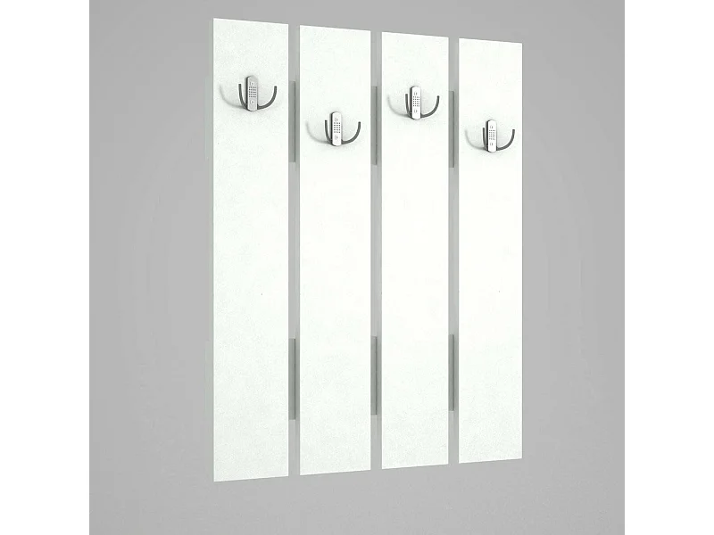 Móveis de entrada Dmonteris, Cabide de entrada, Composição do hall de entrada, Consola de arrumação multifuncional, 65x4 h80 cm, Branco