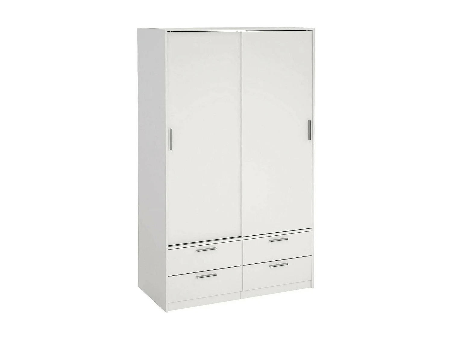 Kleiderschrank 2 Türen Dravagli, Schlafzimmermöbel, Schrank, Garderobe, 121x60 h200 cm, WeiÃŸ